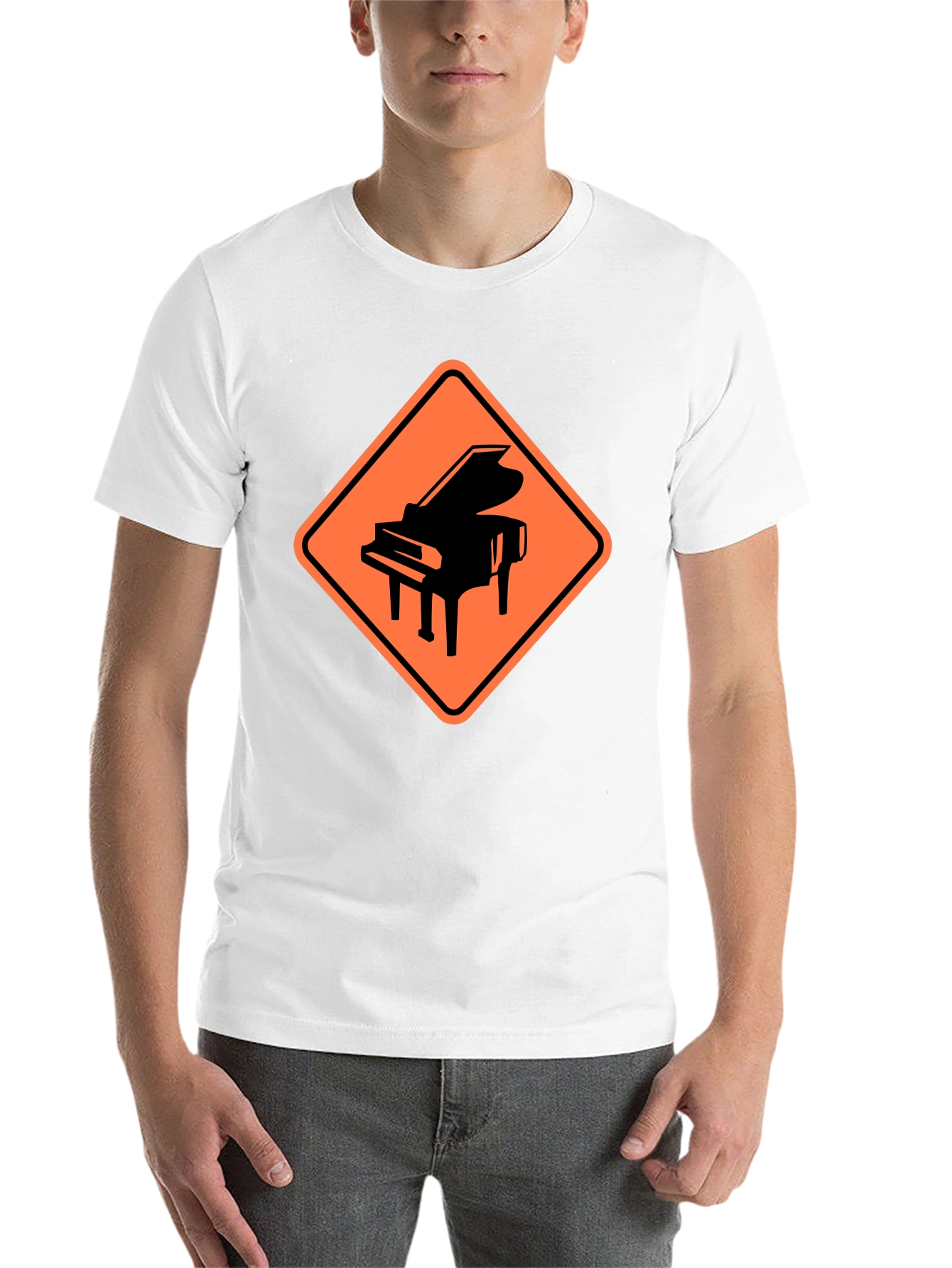 Black Piano Crossing Graphic Tee - Musician's Humor view 14