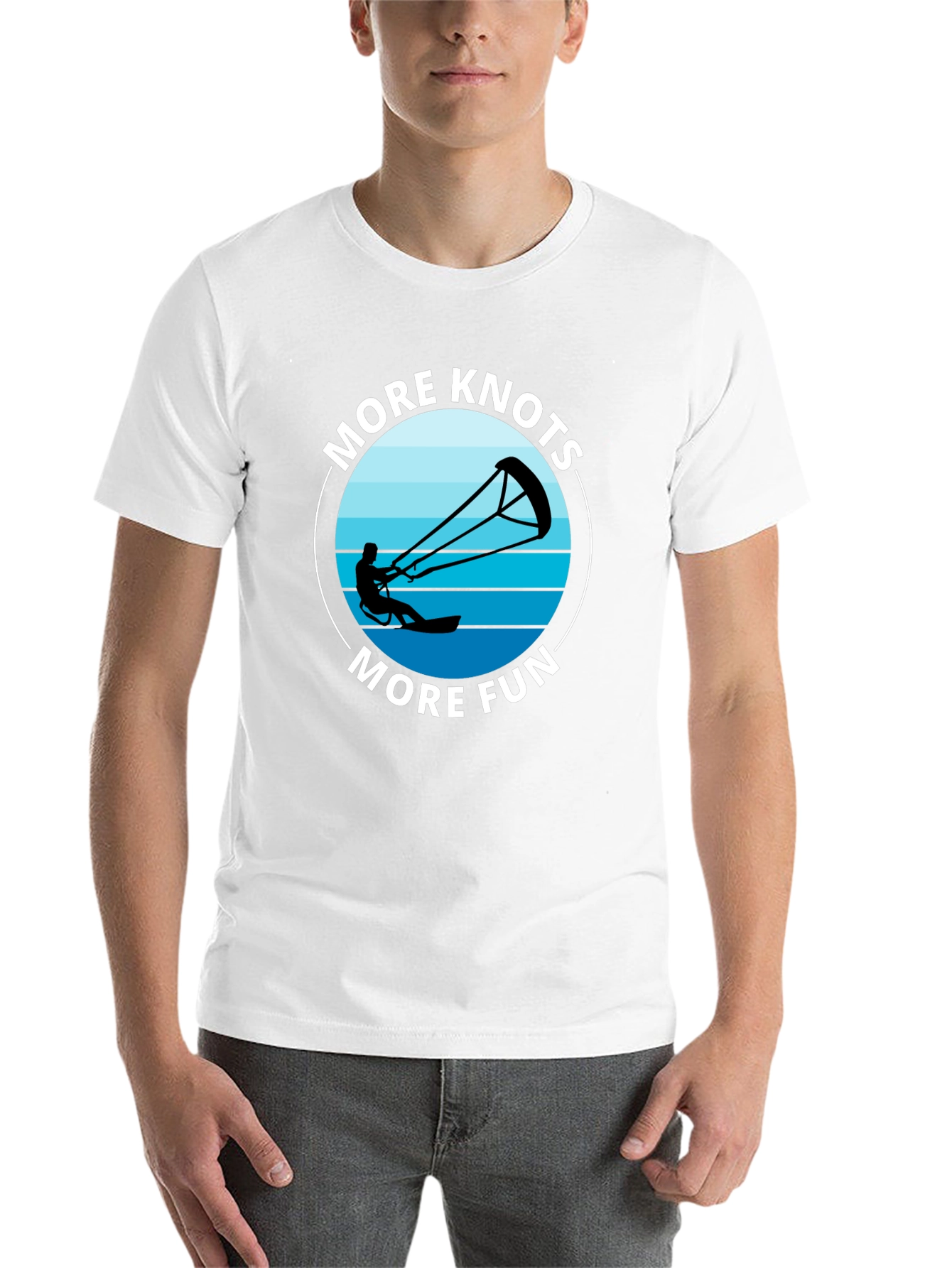 Black More Knots More Fun Black T-Shirt | Kitesurfing Tee view 14