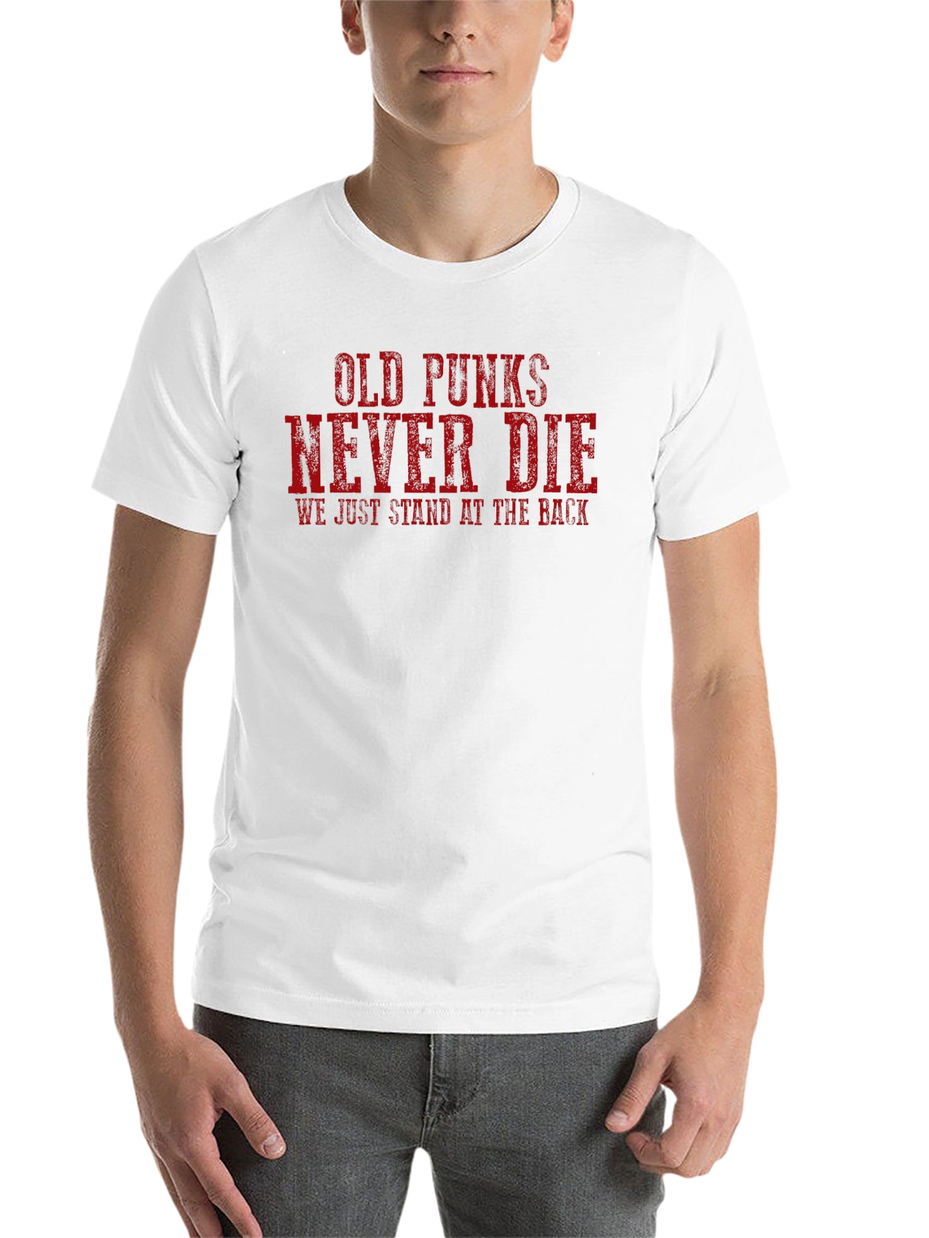 Black Old Punks Never Die Black T-Shirt view 14
