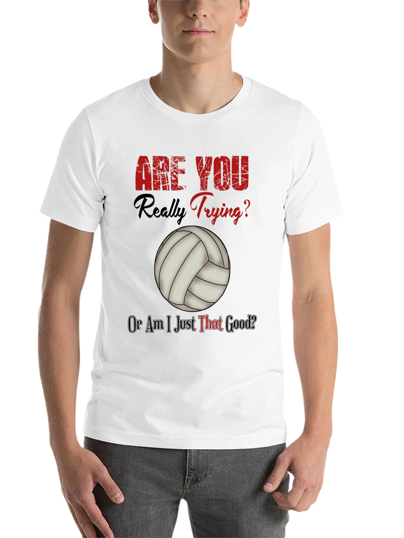 Black Funny Volleyball T-Shirt - Are You Really Trying? view 14