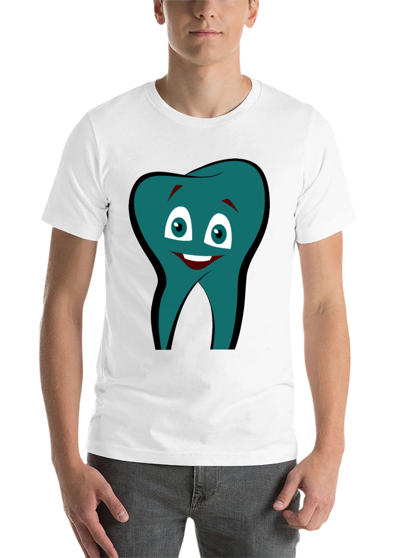 Black Funny Tooth Graphic Tee - Black Cotton Comfort view 14