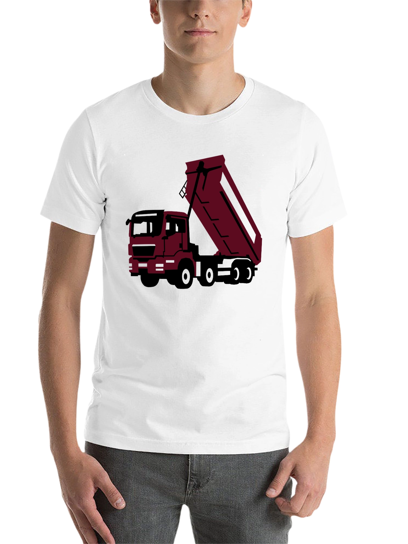 Black Black Dump Truck Graphic Tee - Modern Trucker Style view 14