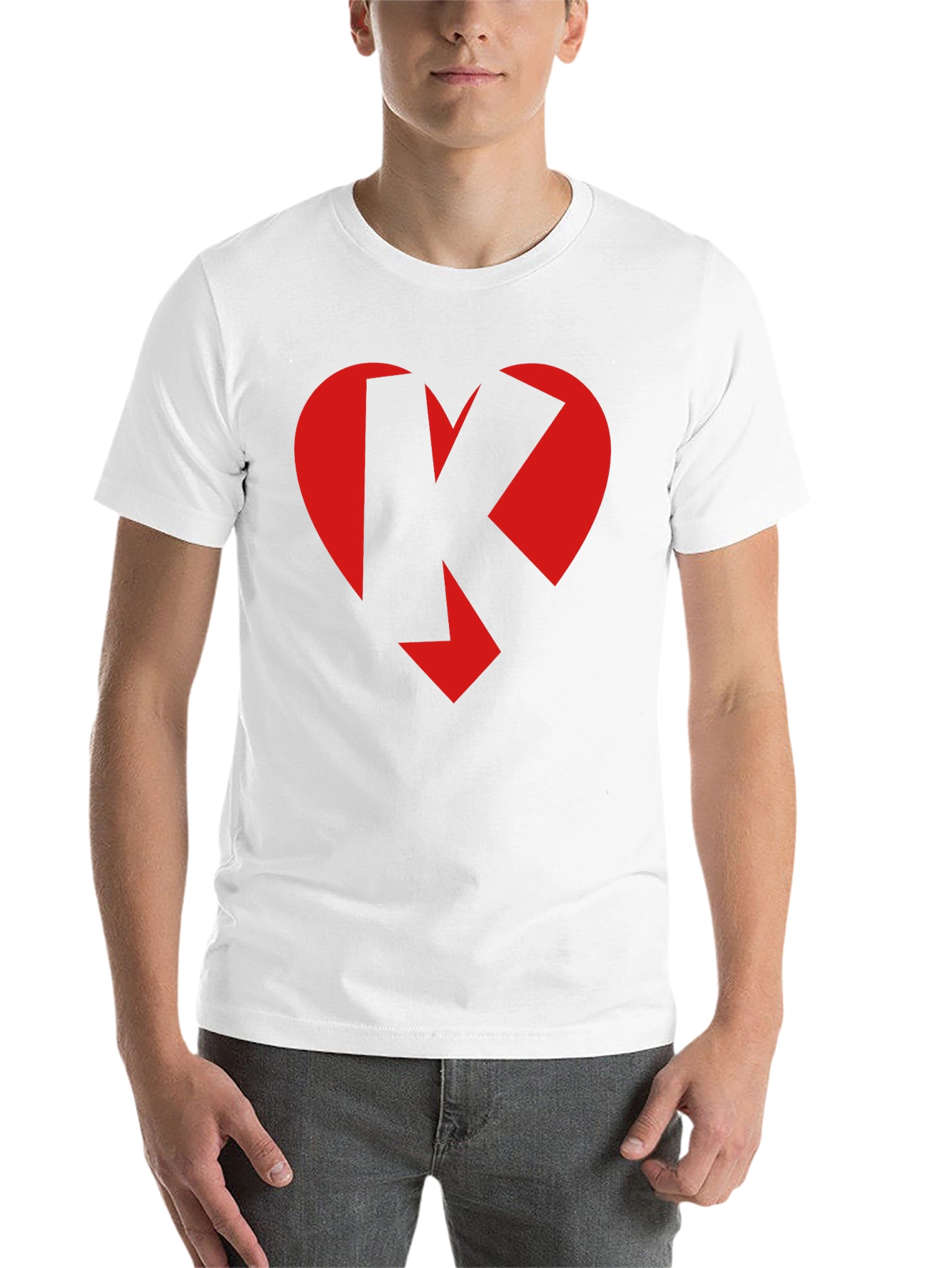 Black Heart K Graphic Tee - Black Crew Neck view 14