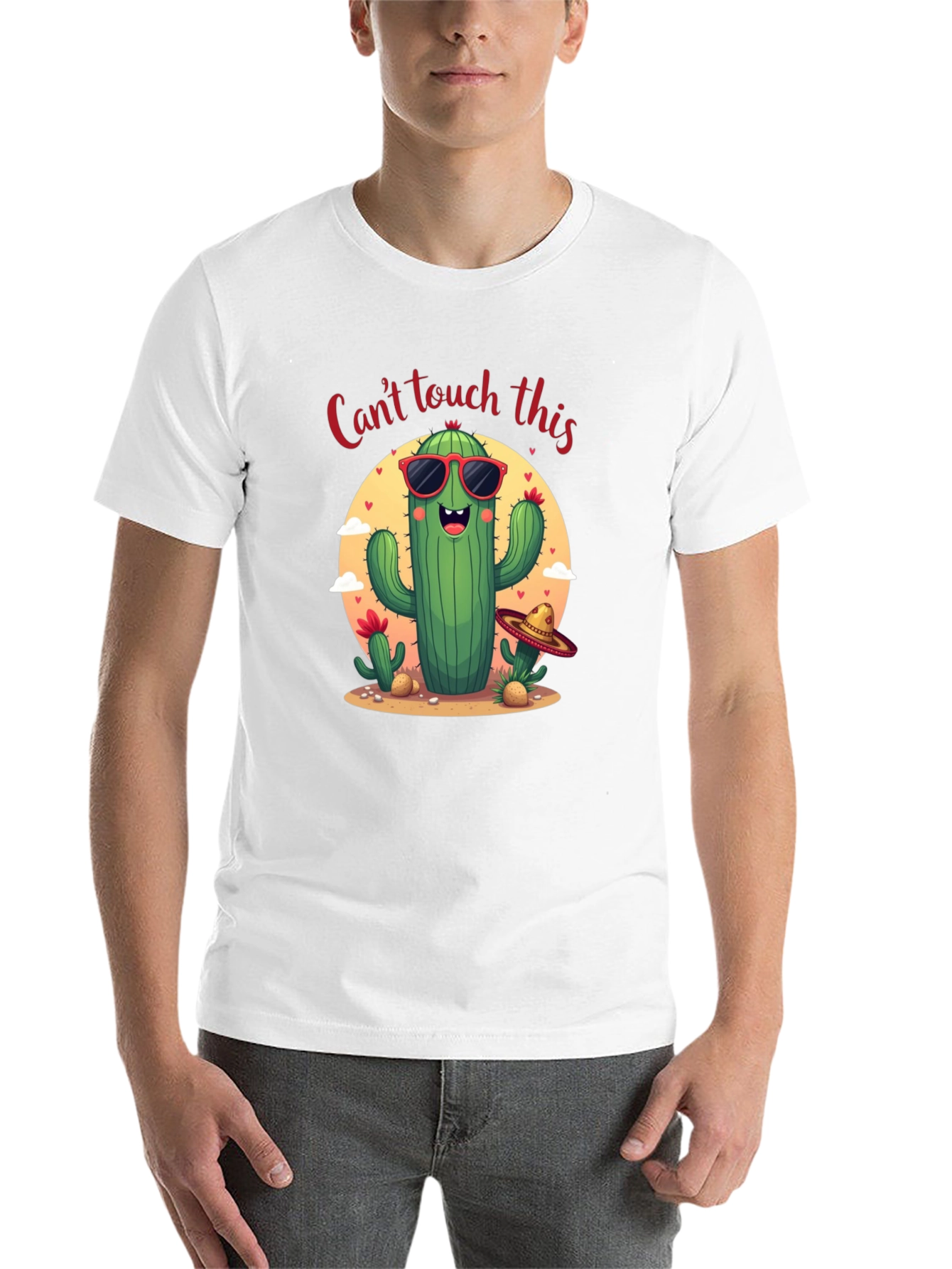 Black Funny Cactus Graphic Tee - "Can't Touch This" view 14