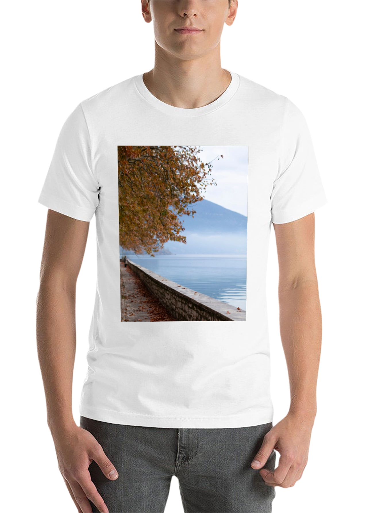 Black Scenic Lakeside View Graphic Tee view 14