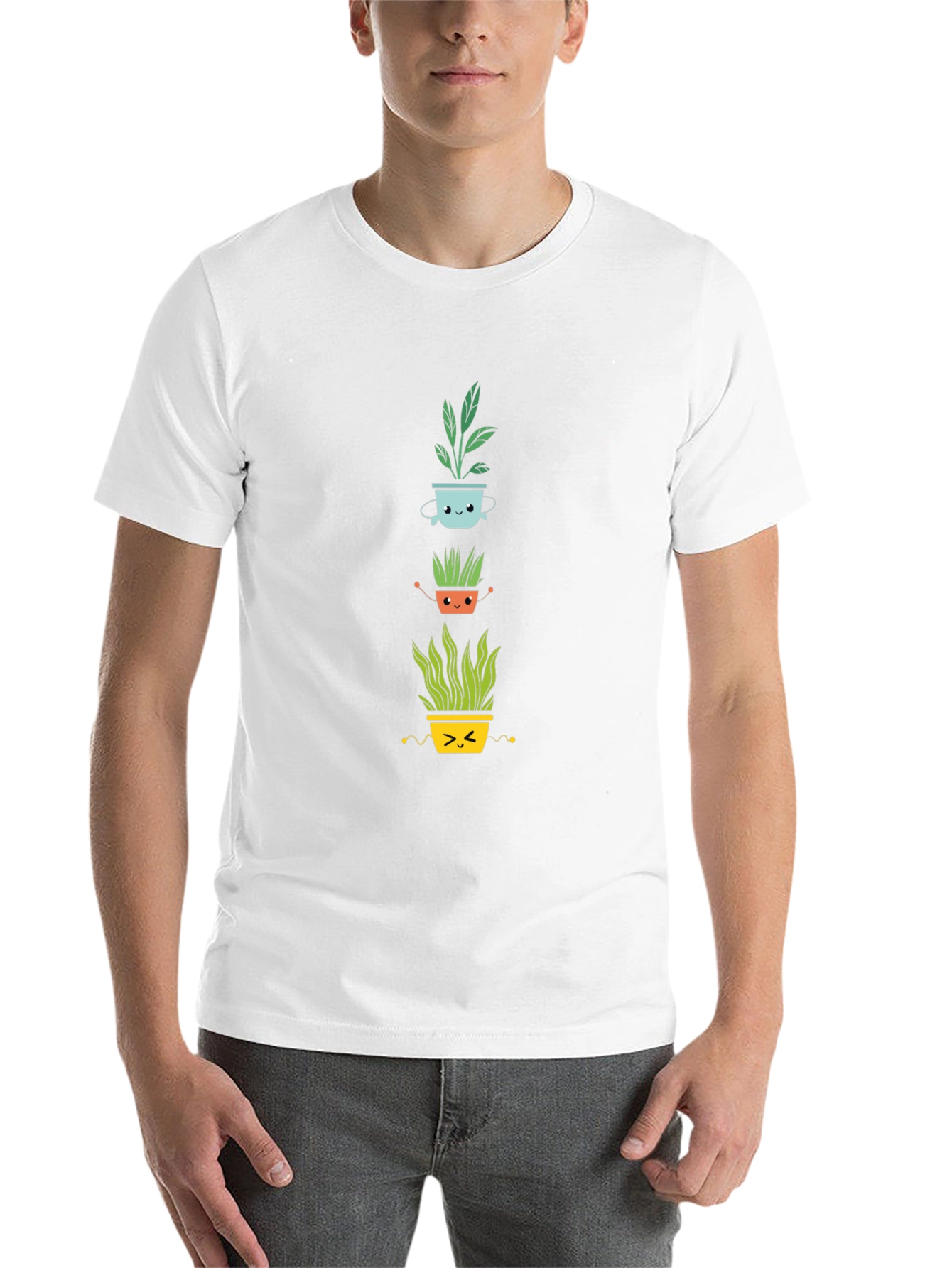 Black Cute Plant Pot T-Shirt - Black Cotton Tee view 14