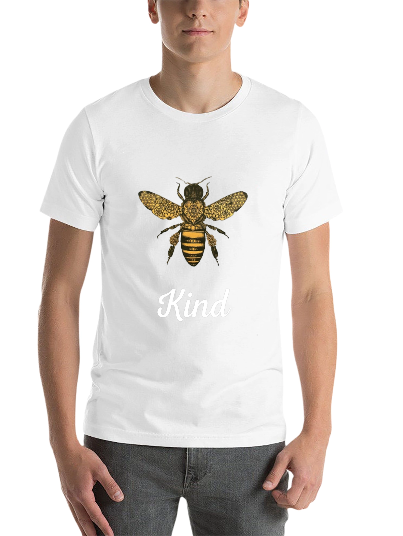Black Kind Bee Graphic Tee - Unisex Black T-Shirt view 14