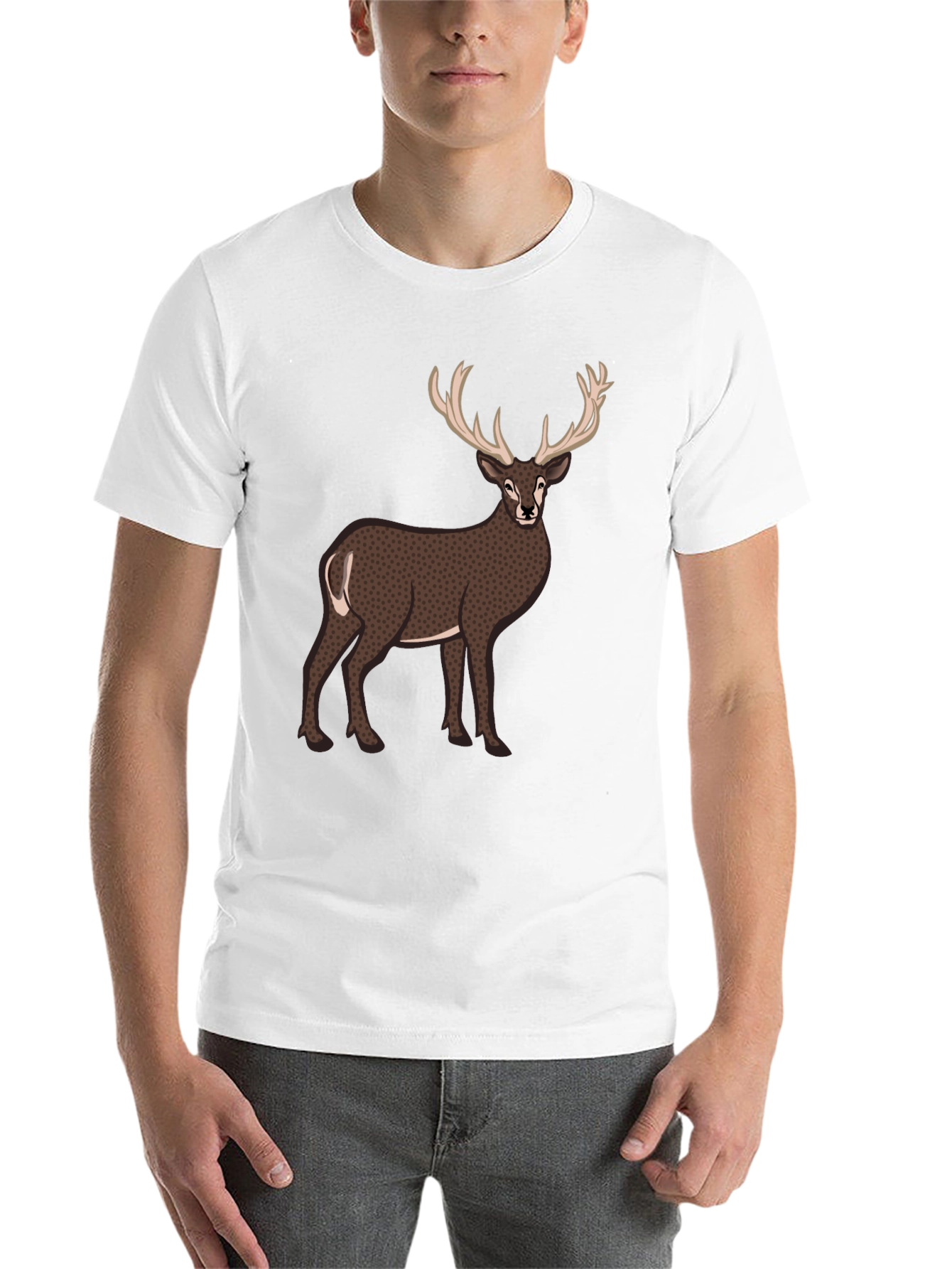 Black Deer Graphic T-Shirt - Men's Casual Tee view 14