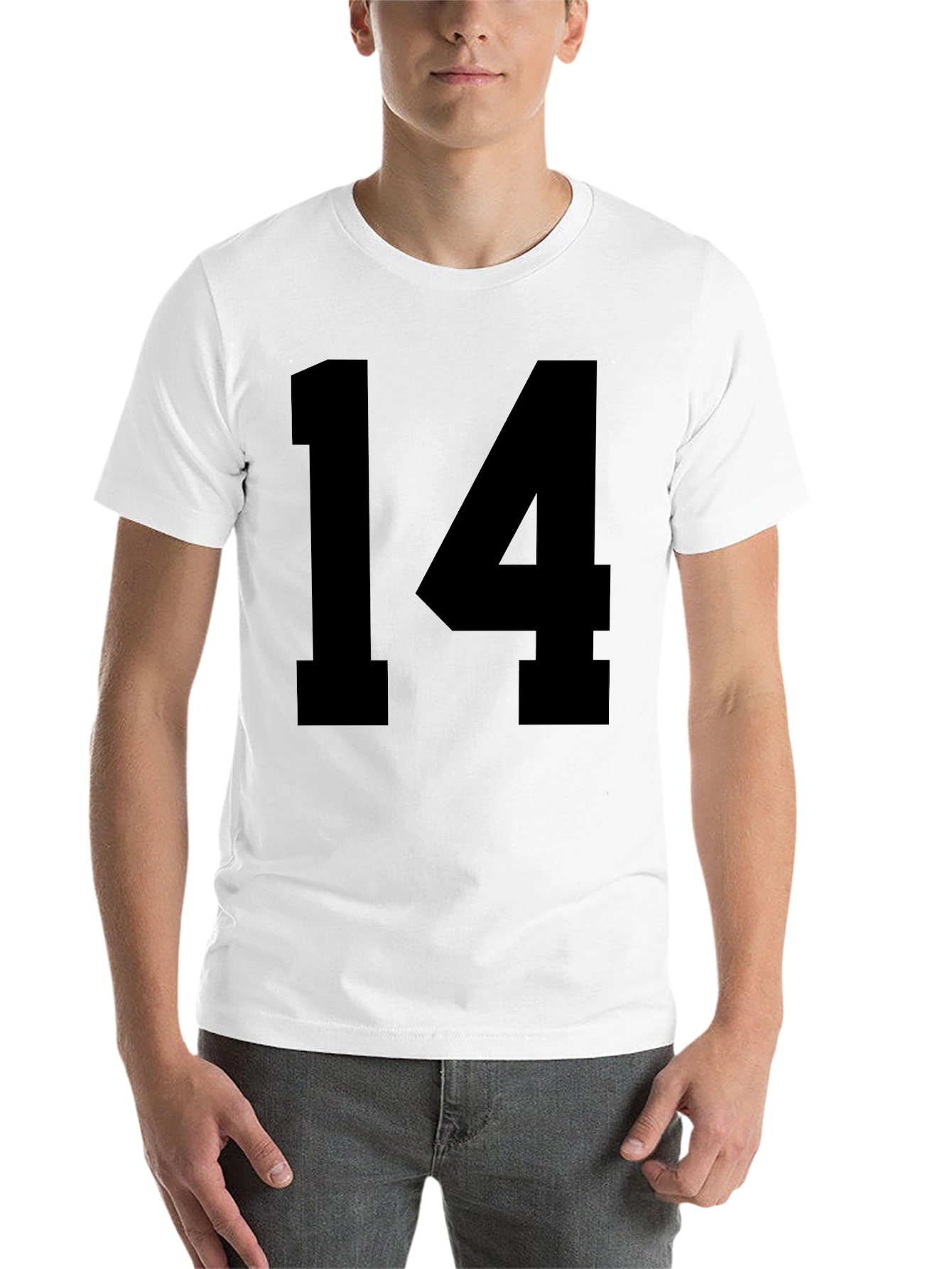 Black Black T-shirt with Bold "14" Number view 14