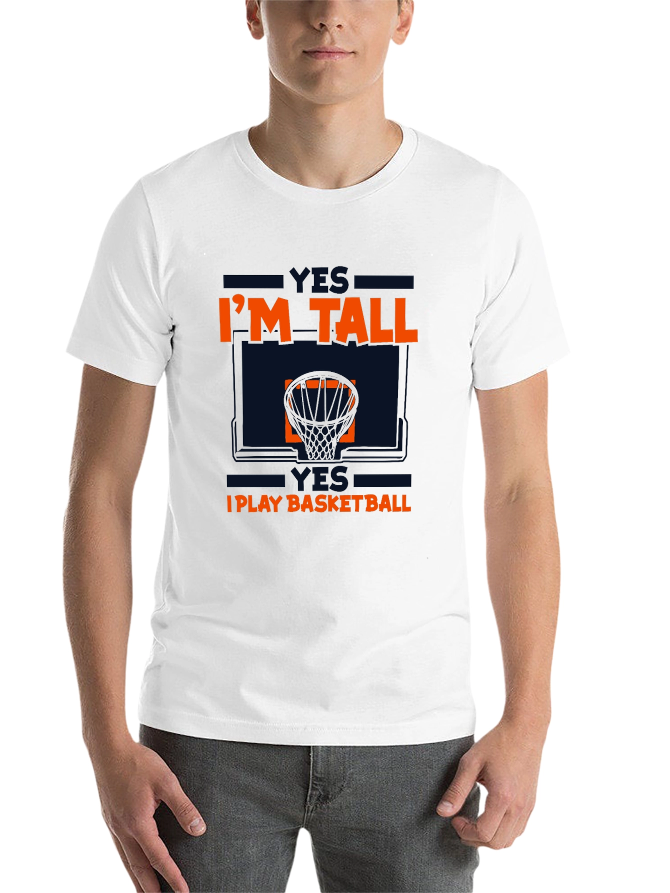 Black I'm Tall, I Play Basketball Graphic Tee view 14
