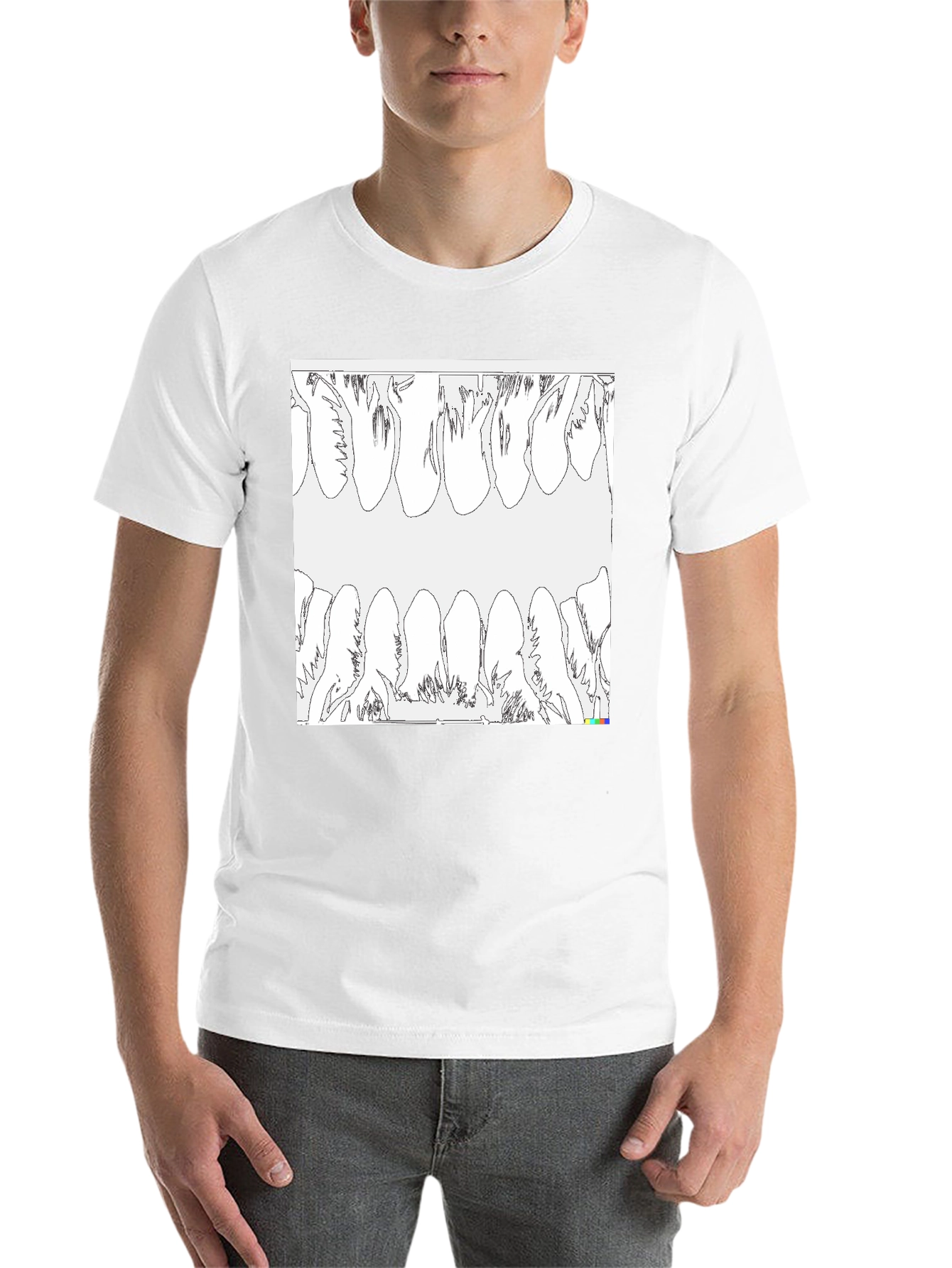 Black Unique Teeth Graphic T-Shirt view 14