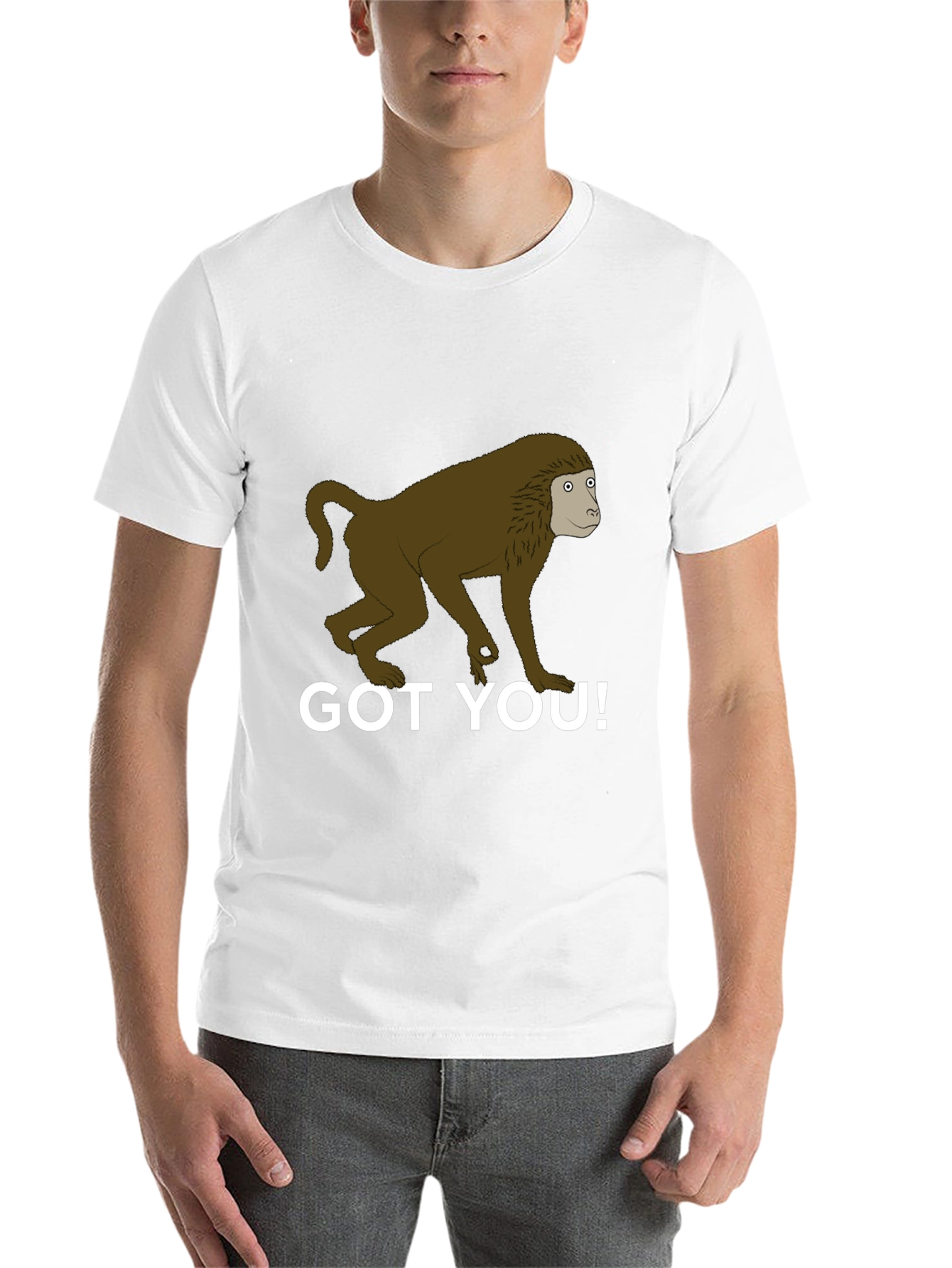 Black Got You! Monkey Graphic Tee - Novelty T-Shirt view 14