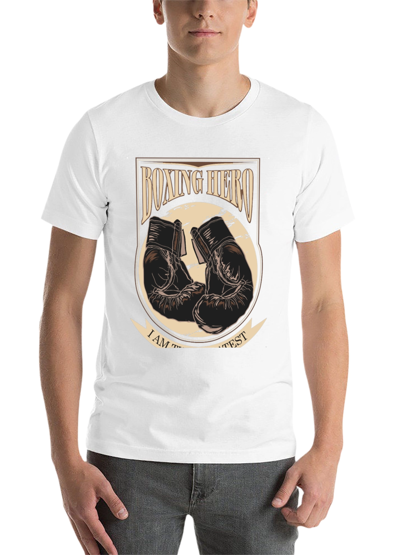 Black Boxing Hero Graphic Tee -  Greatest Boxing Fan T-Shirt view 14