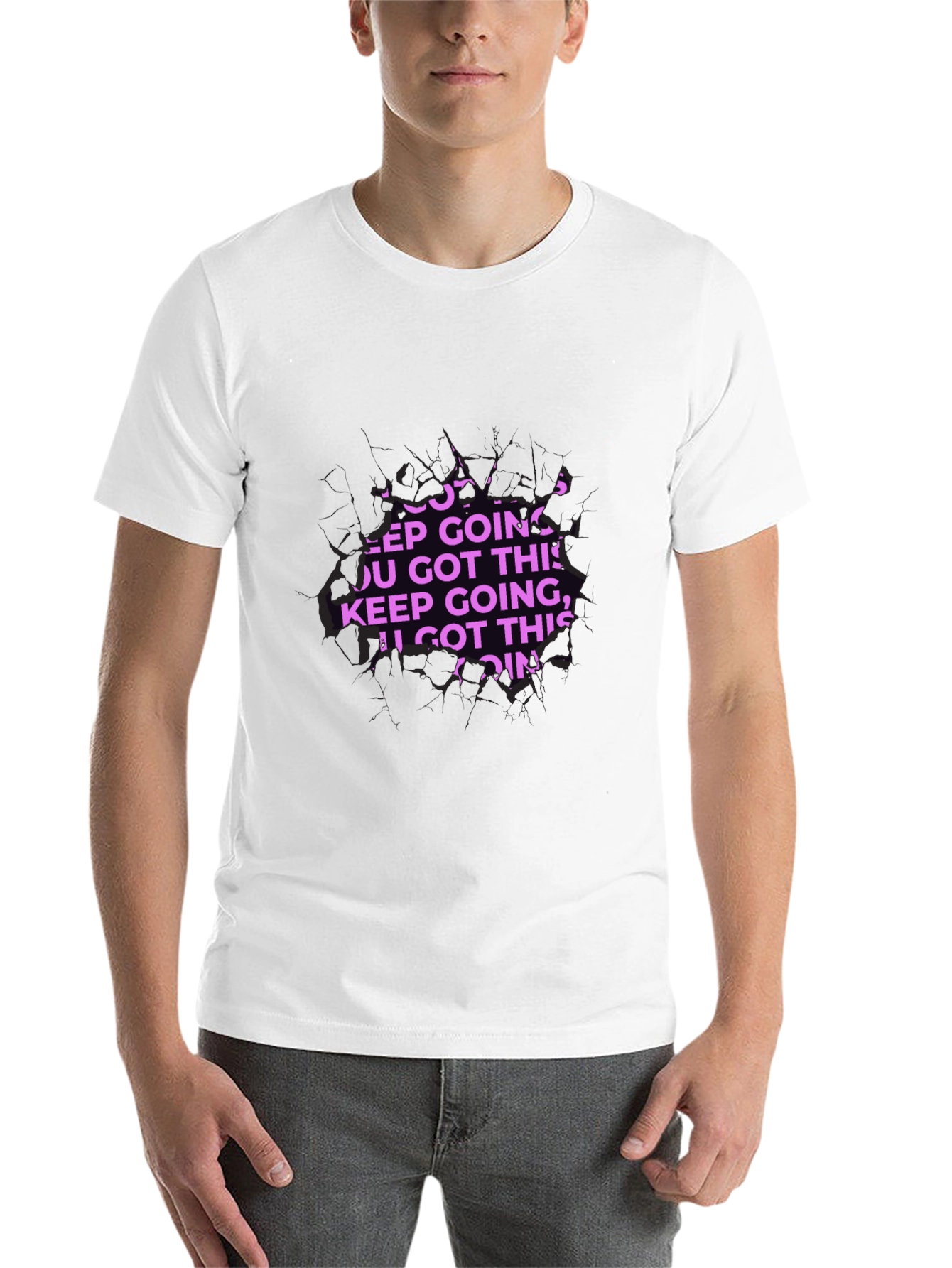 Black Motivational Keep Going Graphic Black T-Shirt view 14
