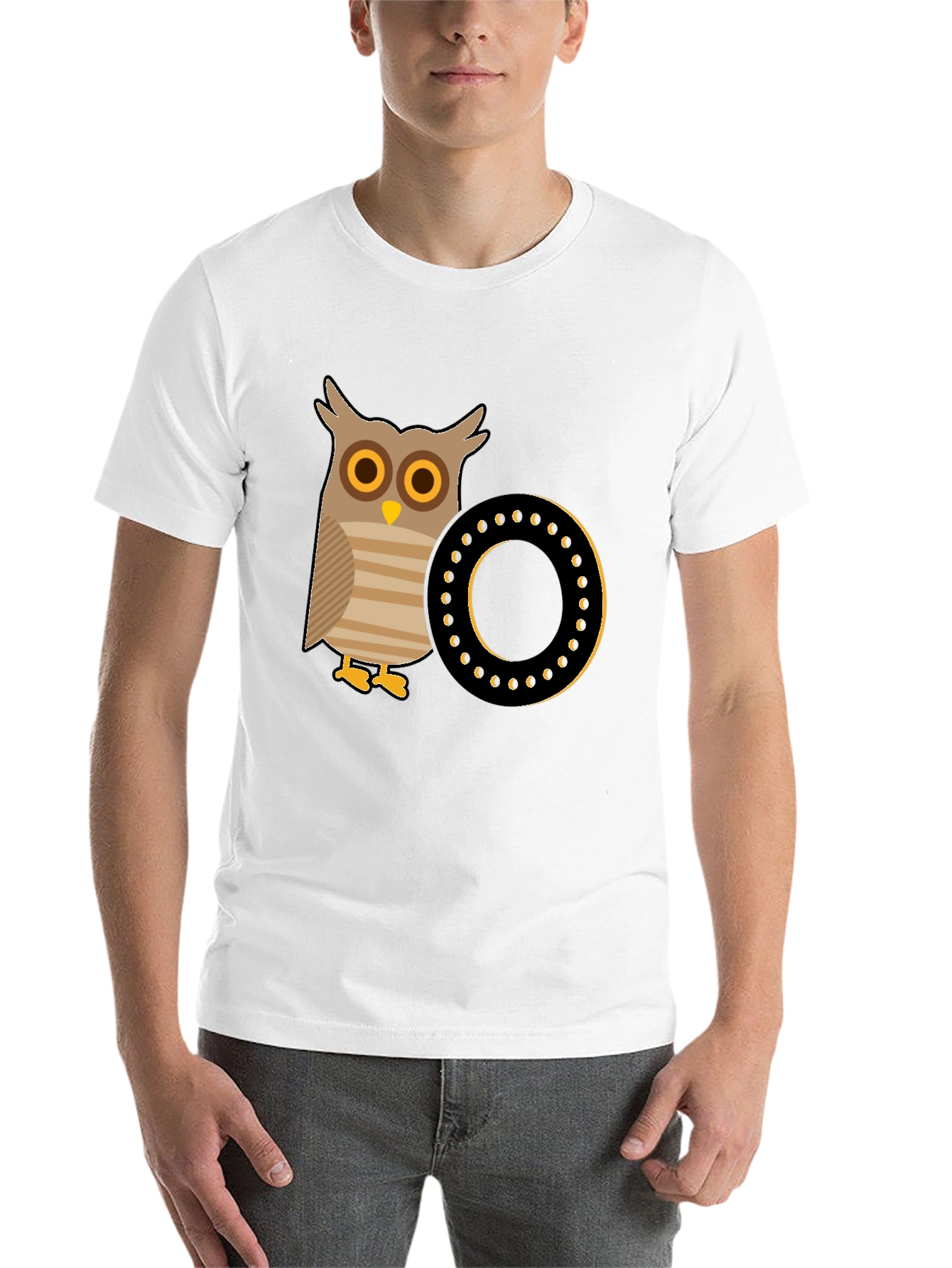 Black Owl and Letter 'O' T-Shirt view 14