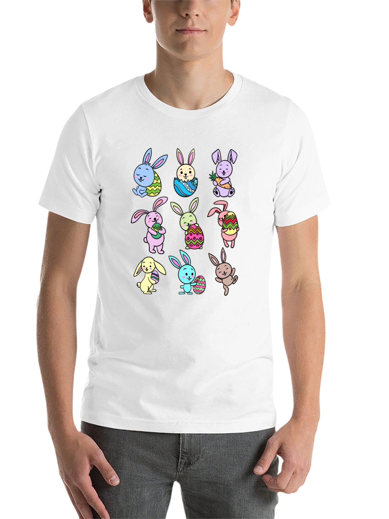 Black Easter Bunny T-Shirt Cute Rabbits view 14