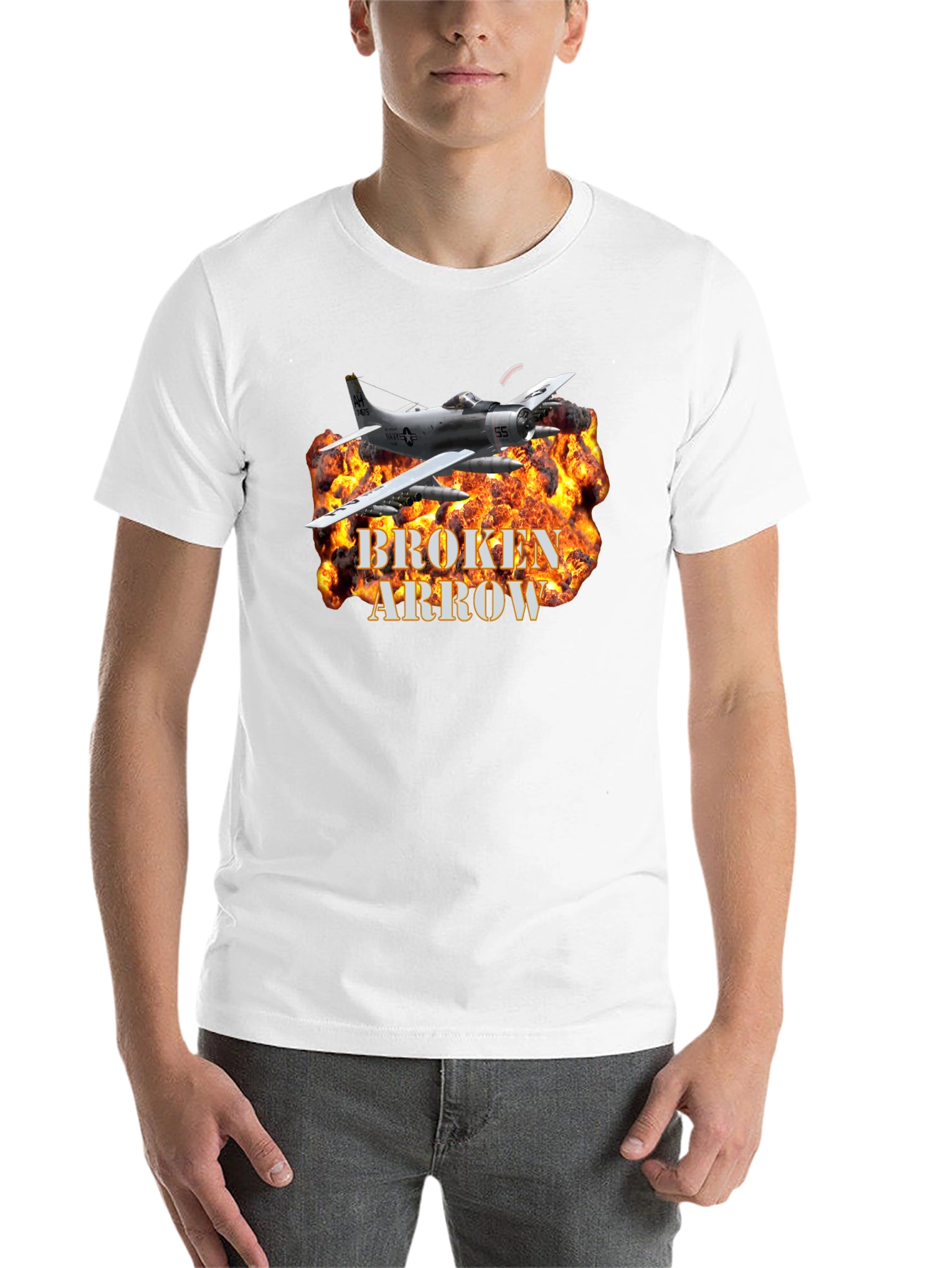 Black Broken Arrow Fire Plane T-Shirt view 14
