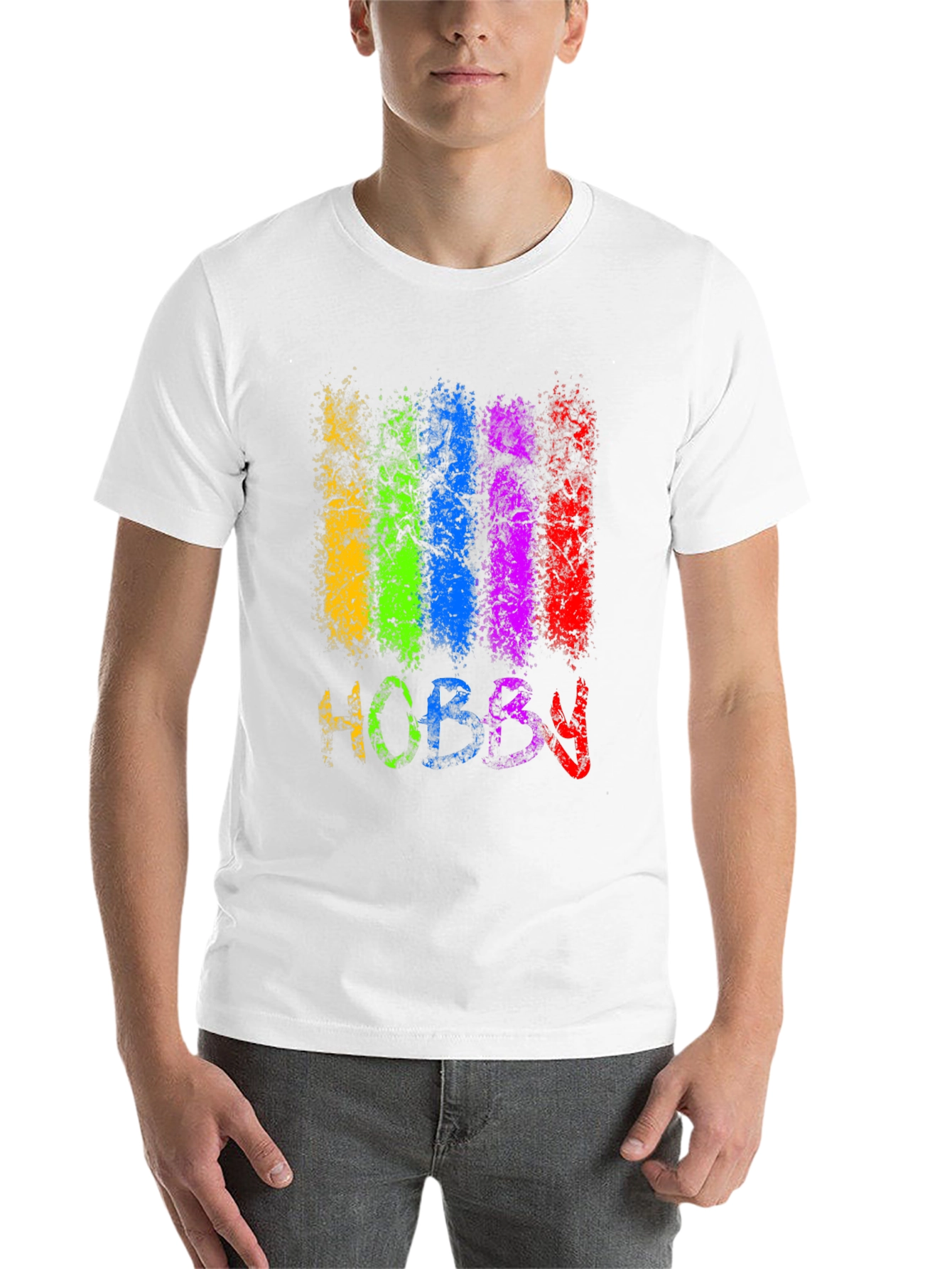 Black Colorful Hobby Graphic Tee - Black Cotton Blend view 14