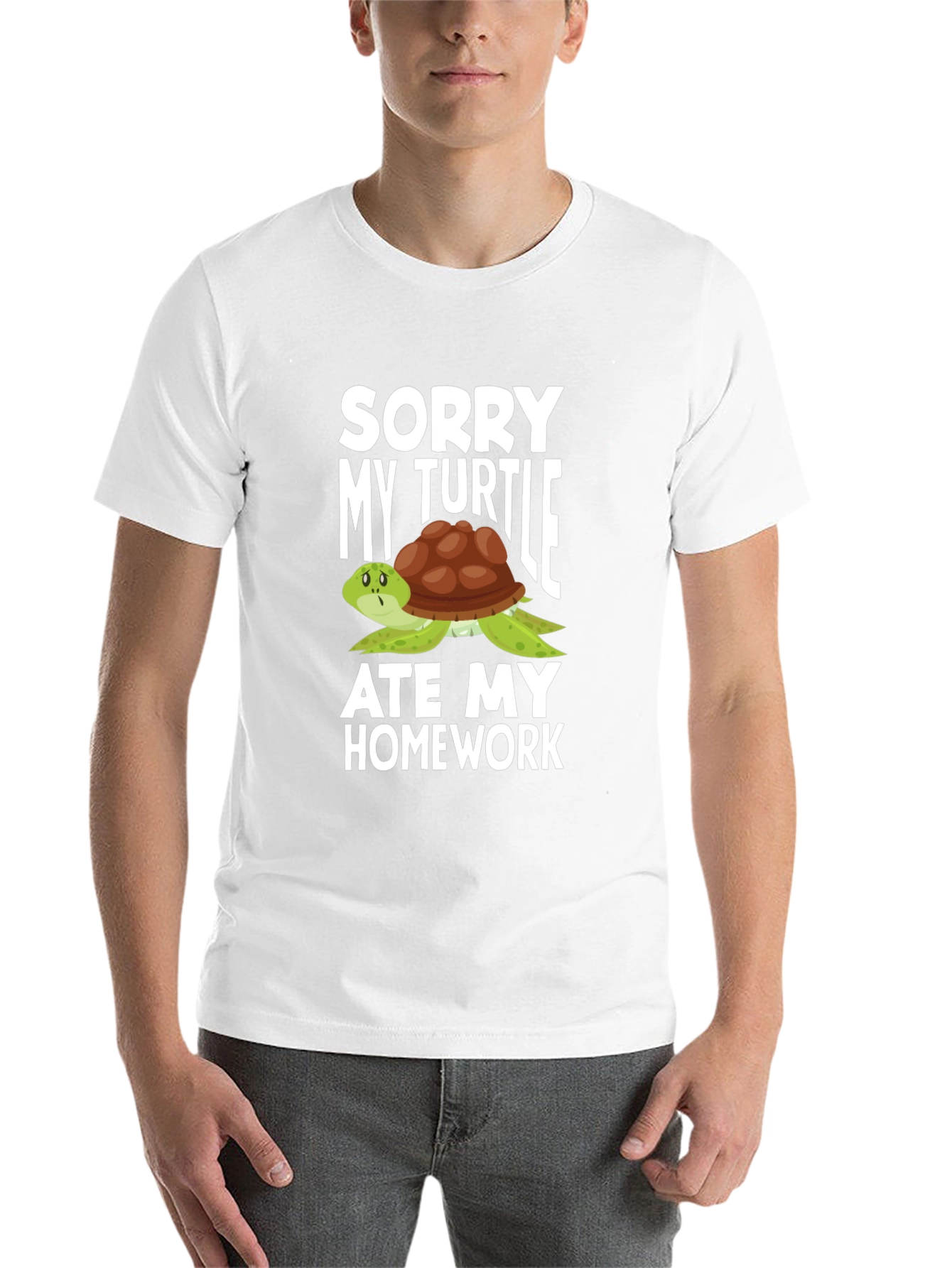 Black Sorry My Turtle Ate My Homework T-Shirt view 14