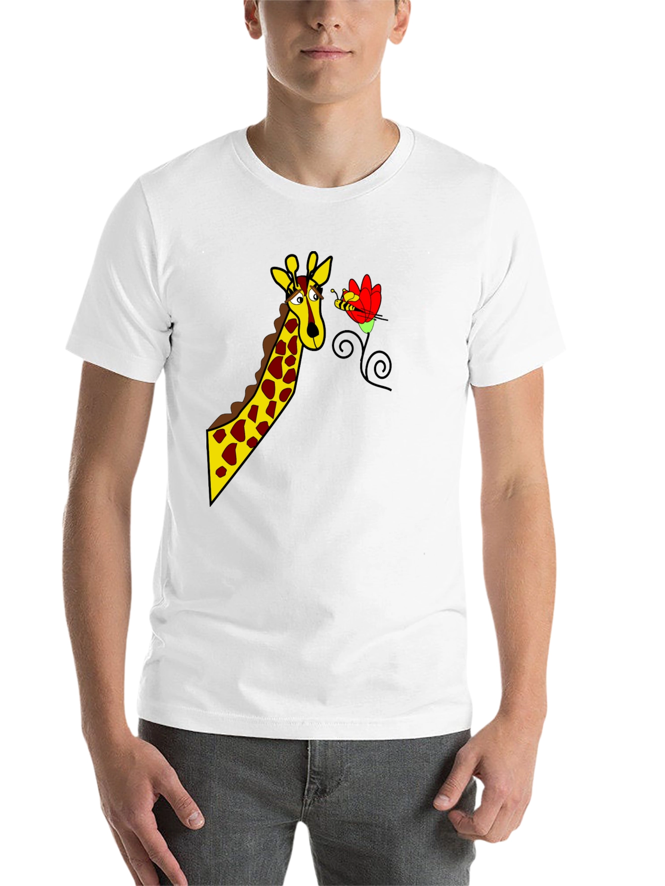 Black Giraffe & Bee Graphic Tee - Black view 14