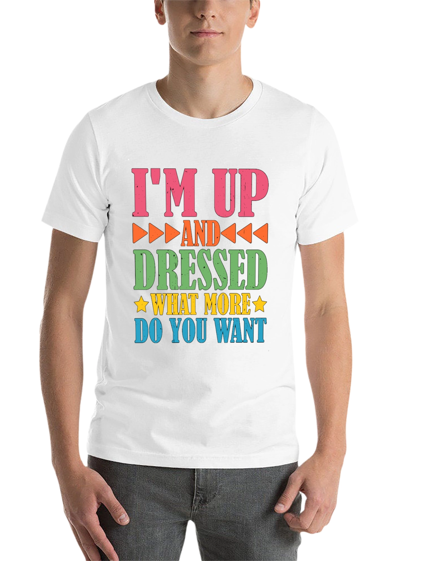 Black Funny I'm Up and Dressed Graphic Tee view 14