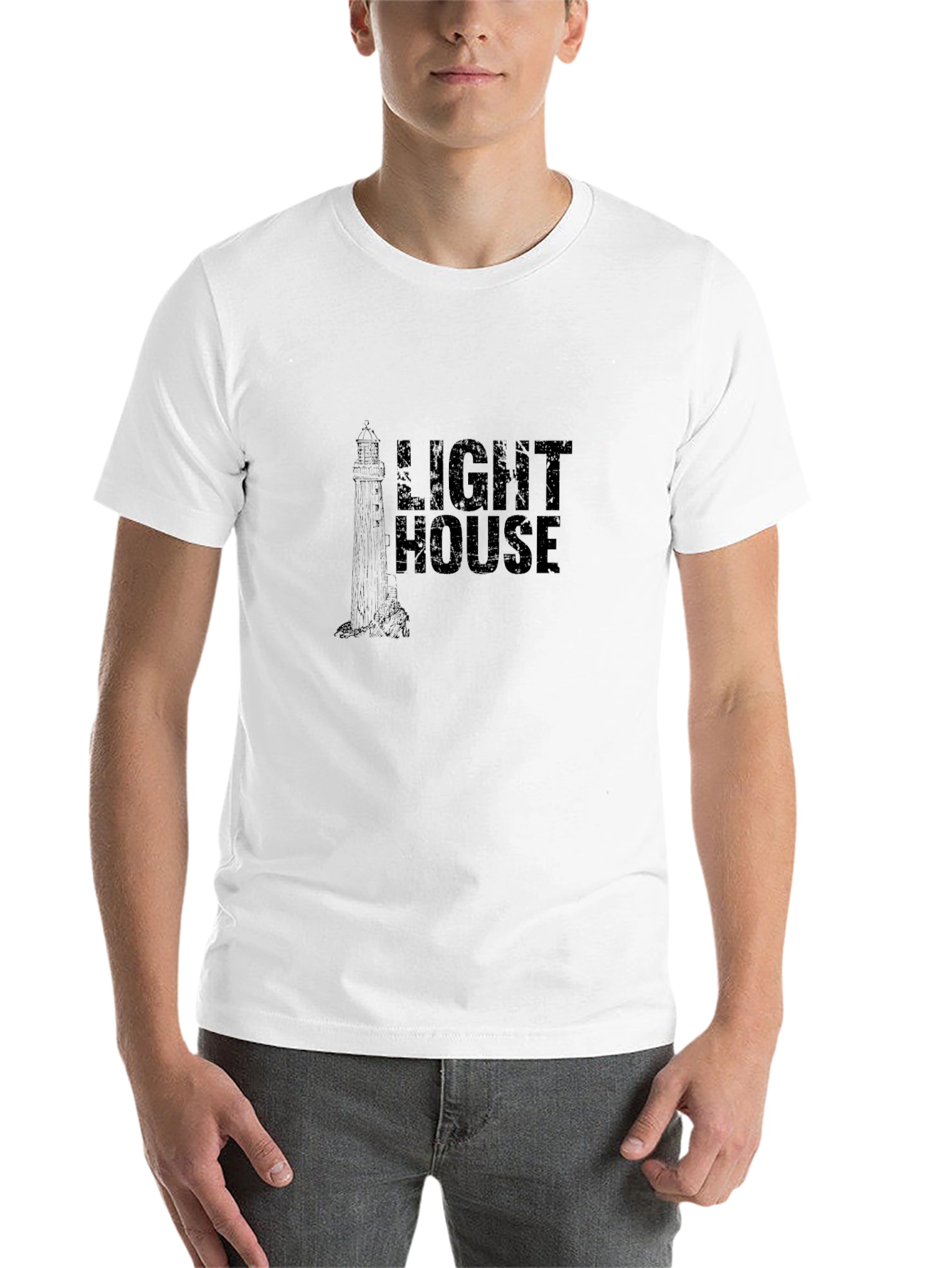 Black Lighthouse Graphic Print Black T-Shirt view 14