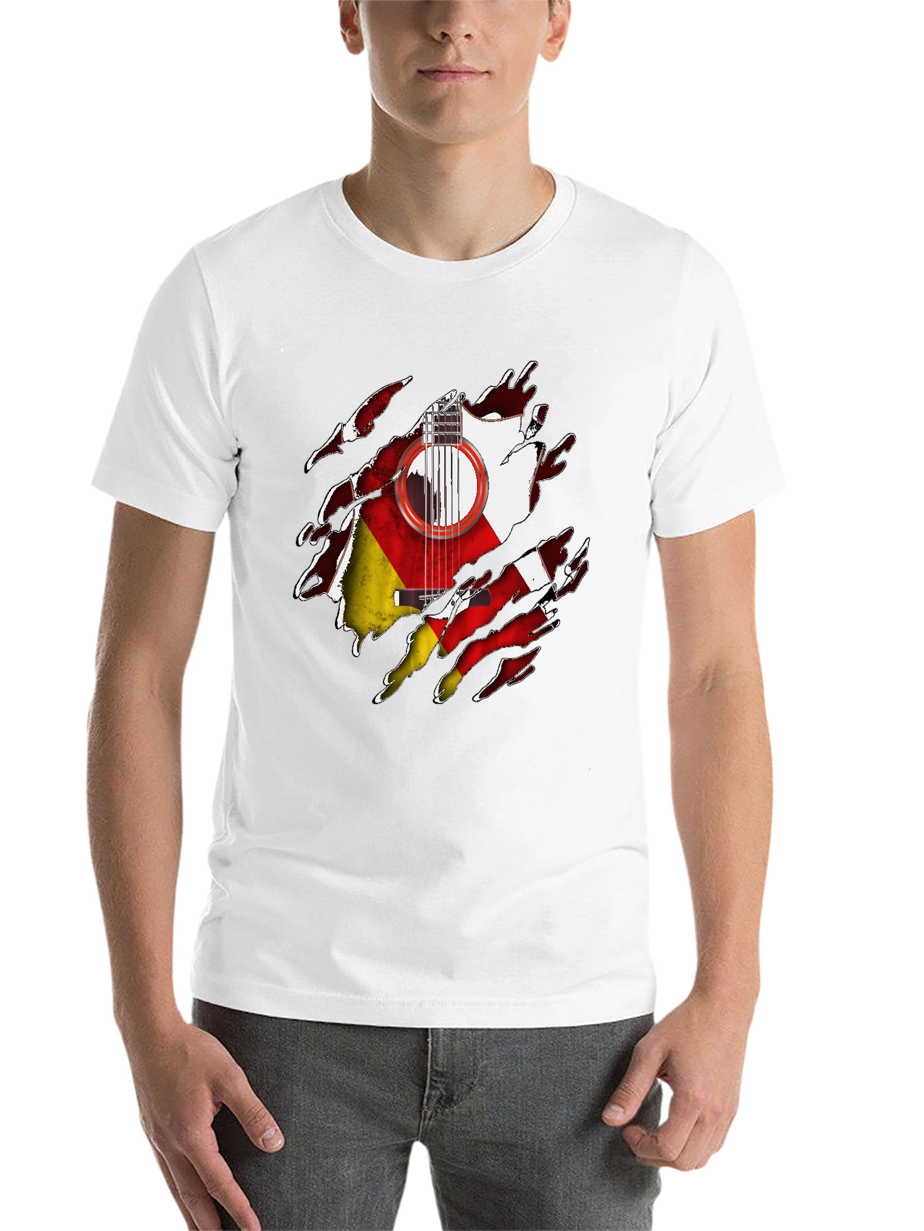 German Flag Guitar Ripped T-Shirt - 14