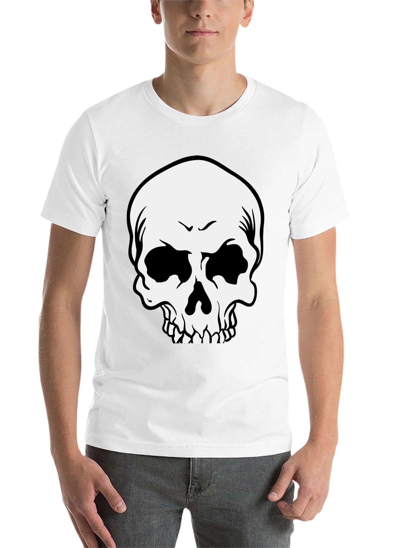 Black Skull Graphic Print Black T-Shirt view 14