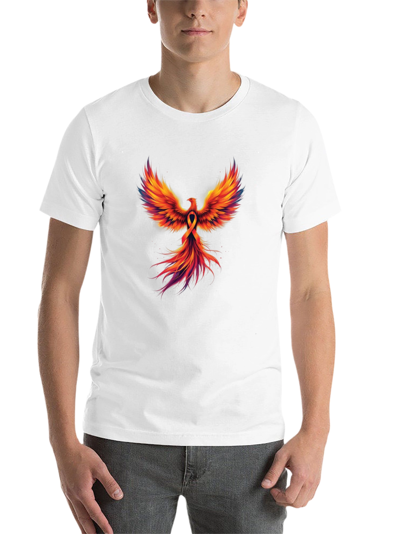 Black Phoenix Rising Graphic T-Shirt - Black view 14