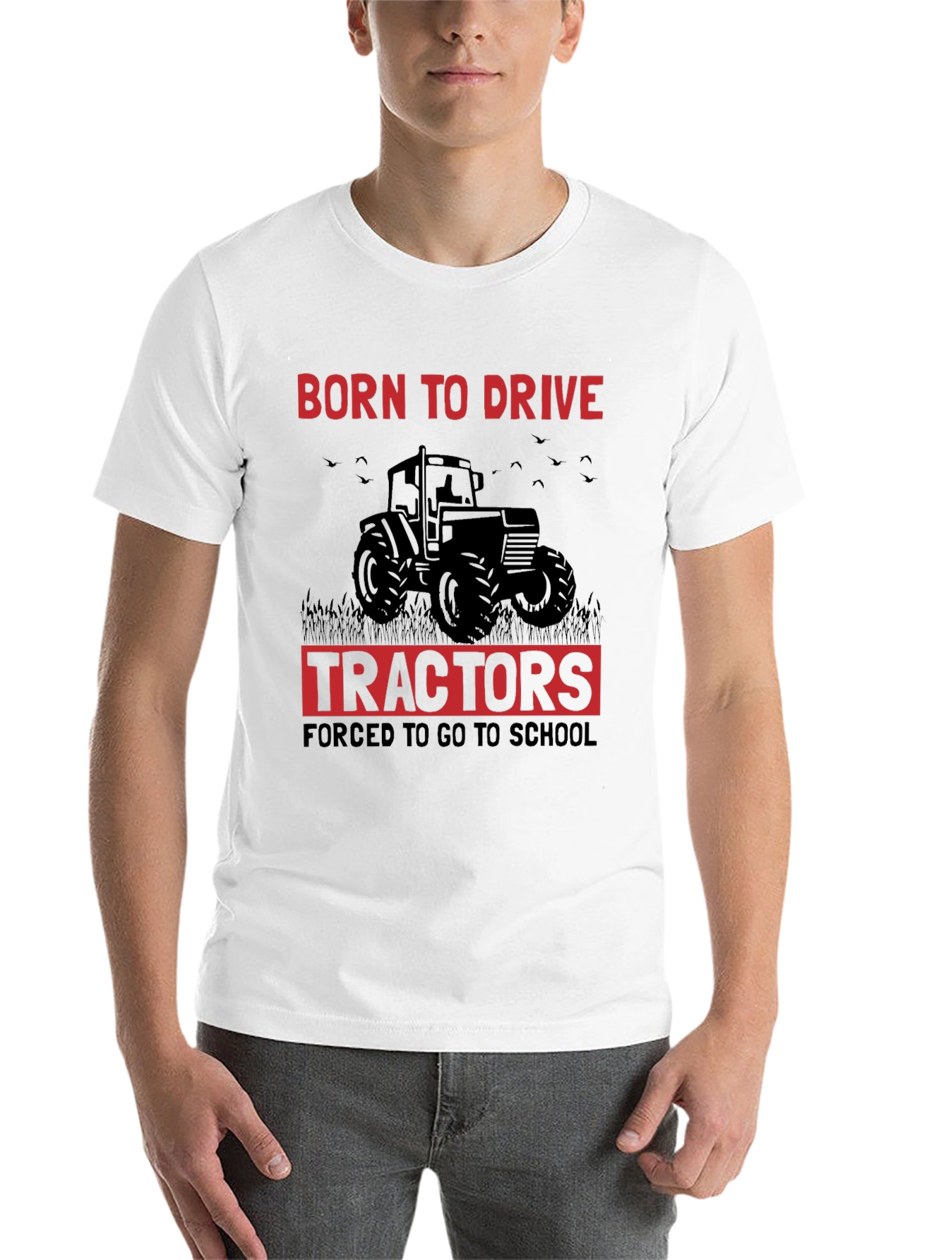 Black Born to Drive Tractors Men's Graphic Tee view 14