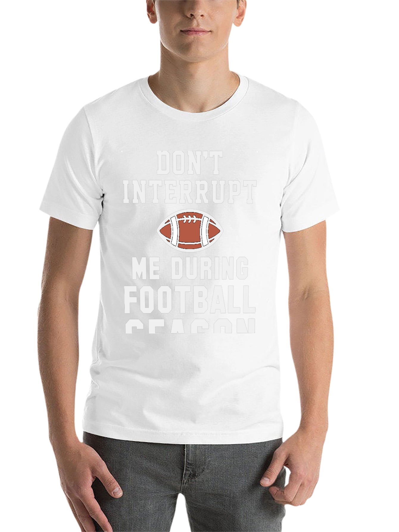 Black Don't Interrupt Football Season Graphic T-Shirt view 14