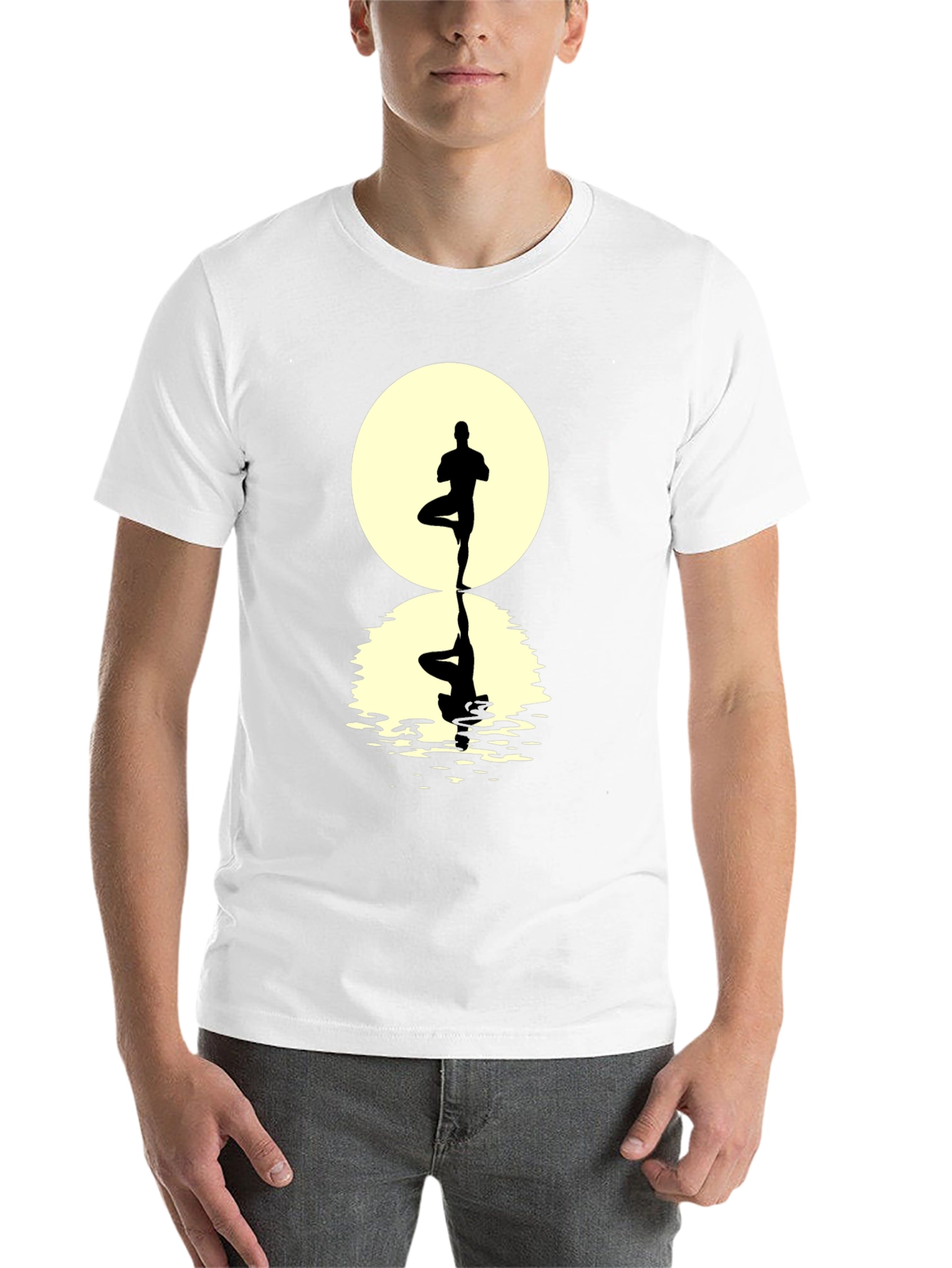 Black Yoga Pose Silhouette Graphic Tee view 14