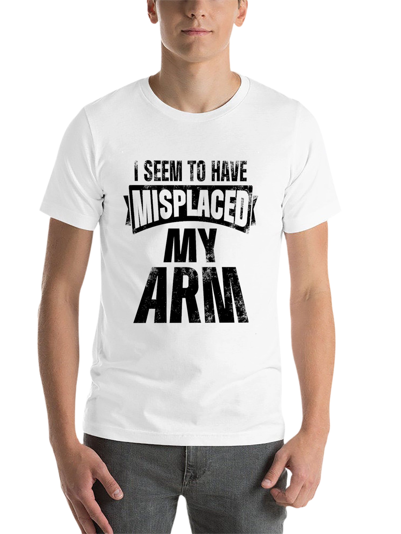 Black Misplaced Arm Novelty T-Shirt view 14