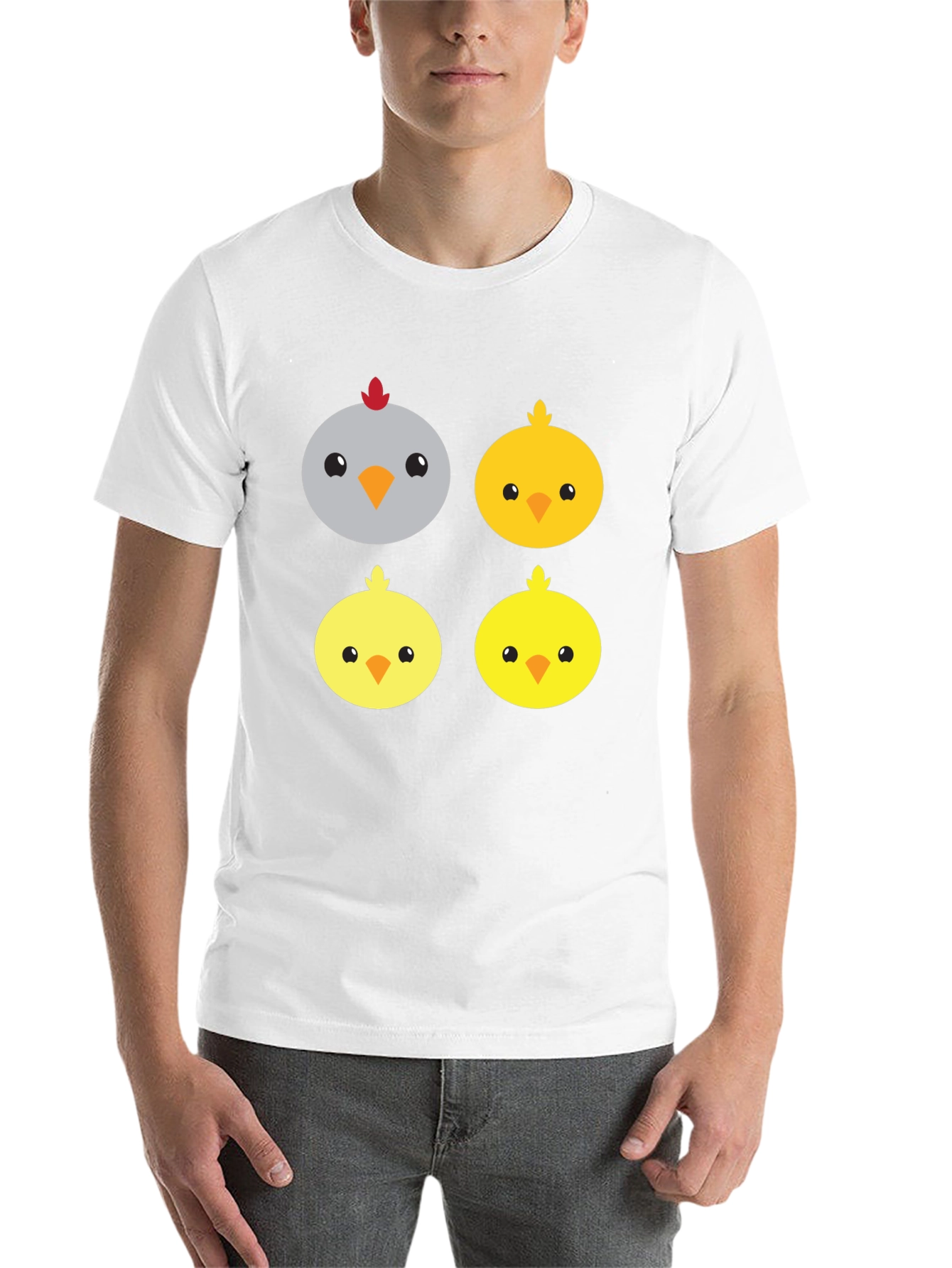 Black Cute Cartoon Chickens Graphic Tee view 14