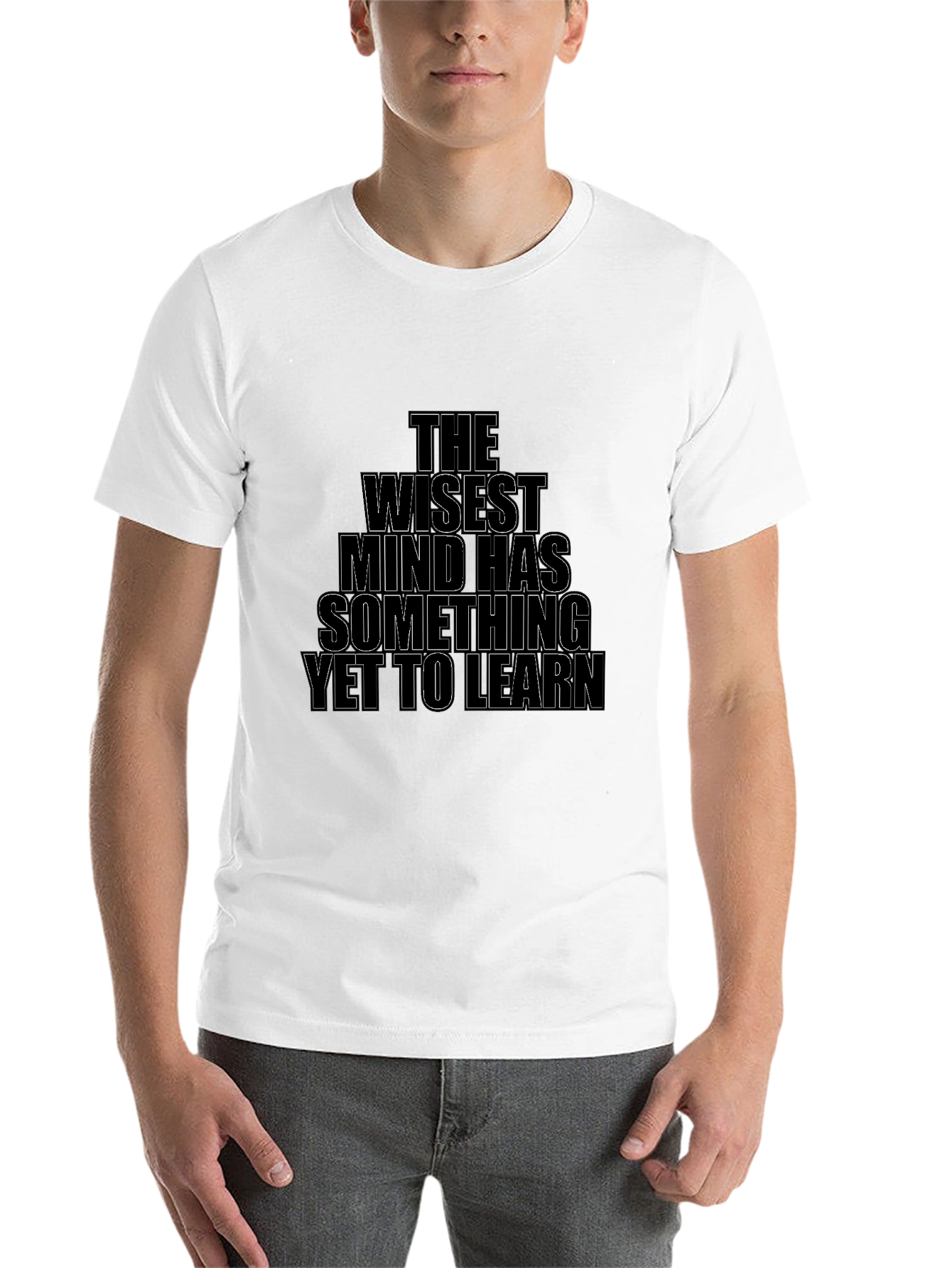 Black The Wisest Mind T-Shirt - Black Crew Neck Casual Tee view 14