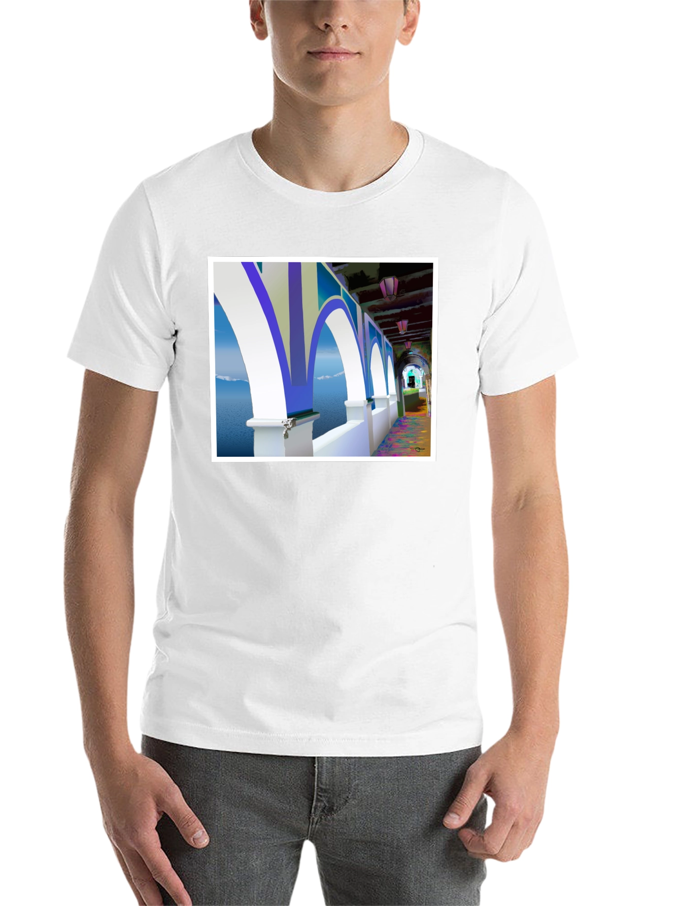 Black Arched Seascape Graphic Tee view 14