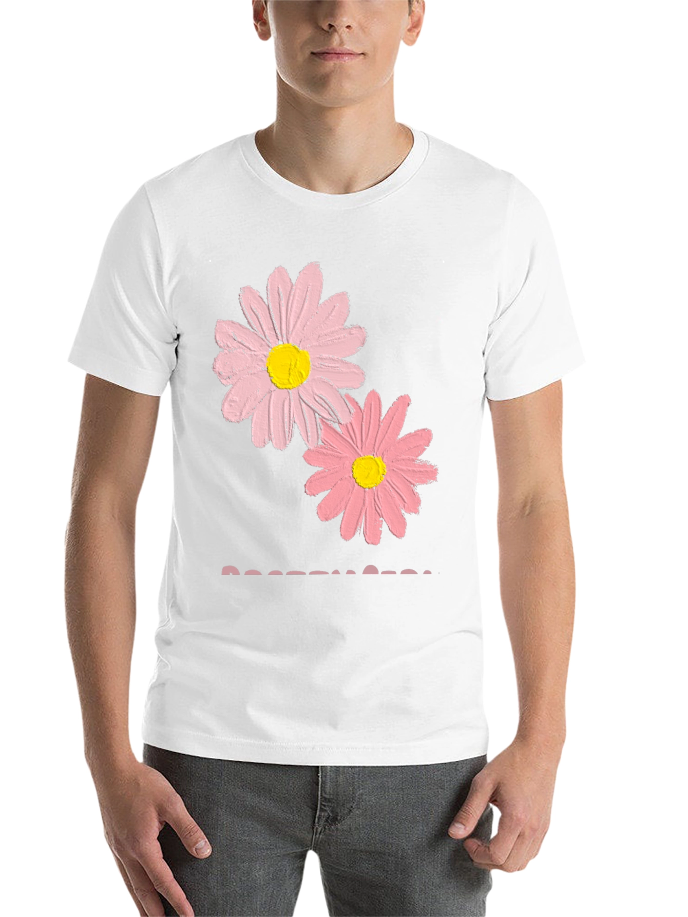 Black Pink Daisy Graphic T-Shirt - Soft Cotton Blend view 14