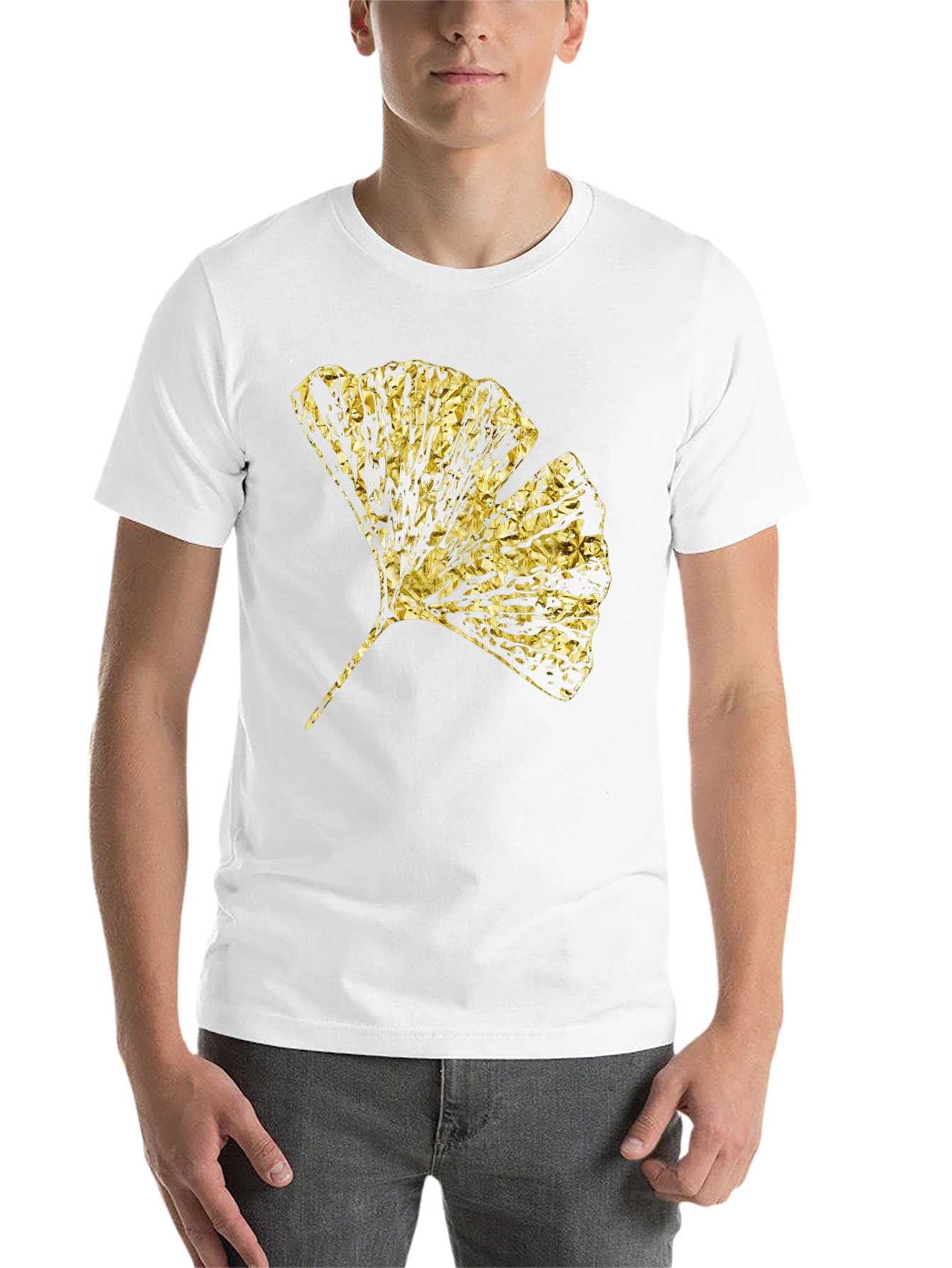 Black Gingko Gold Foil Graphic T-Shirt view 14