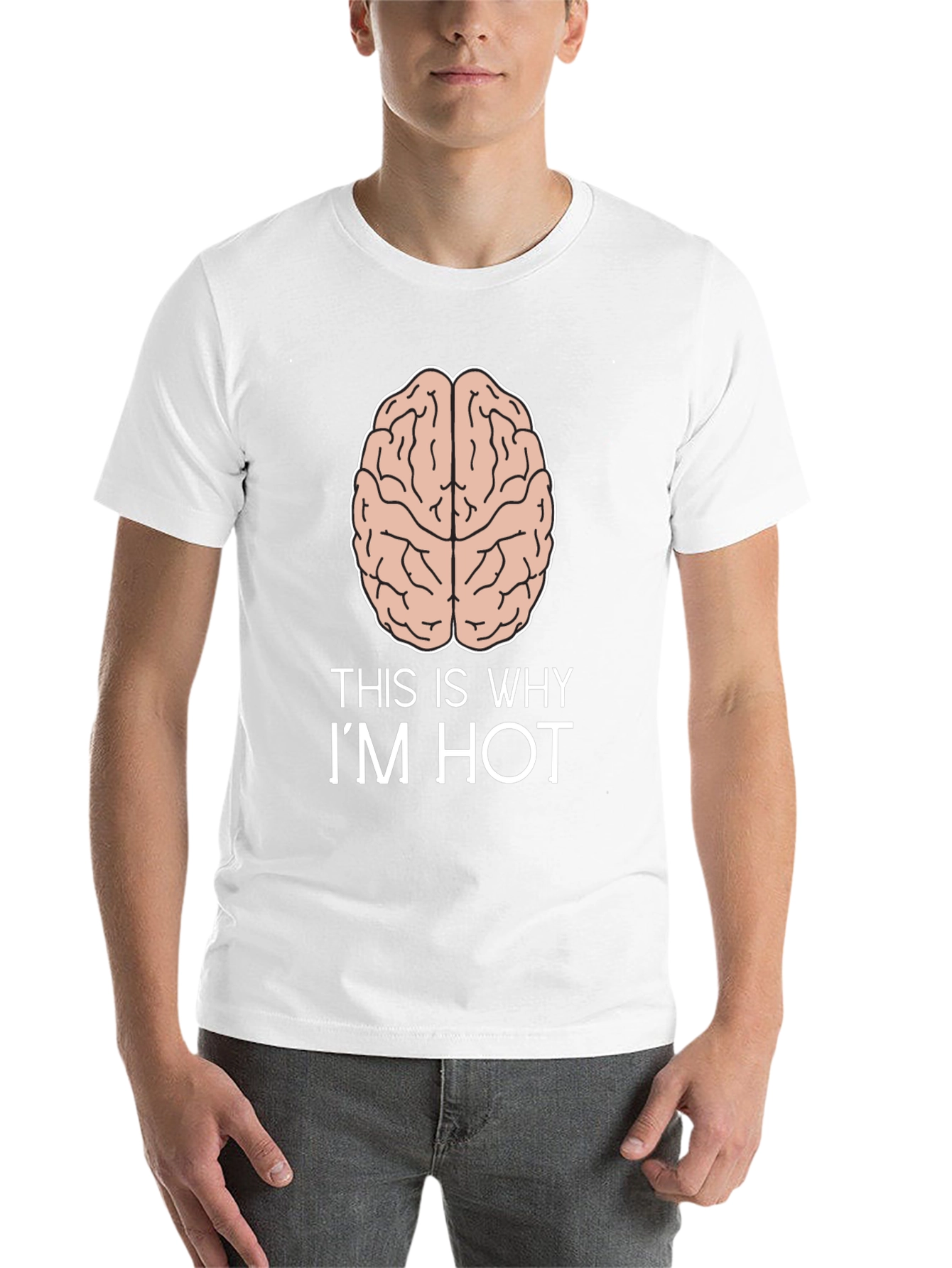 Black This Is Why I'm Hot Brain T-Shirt view 14