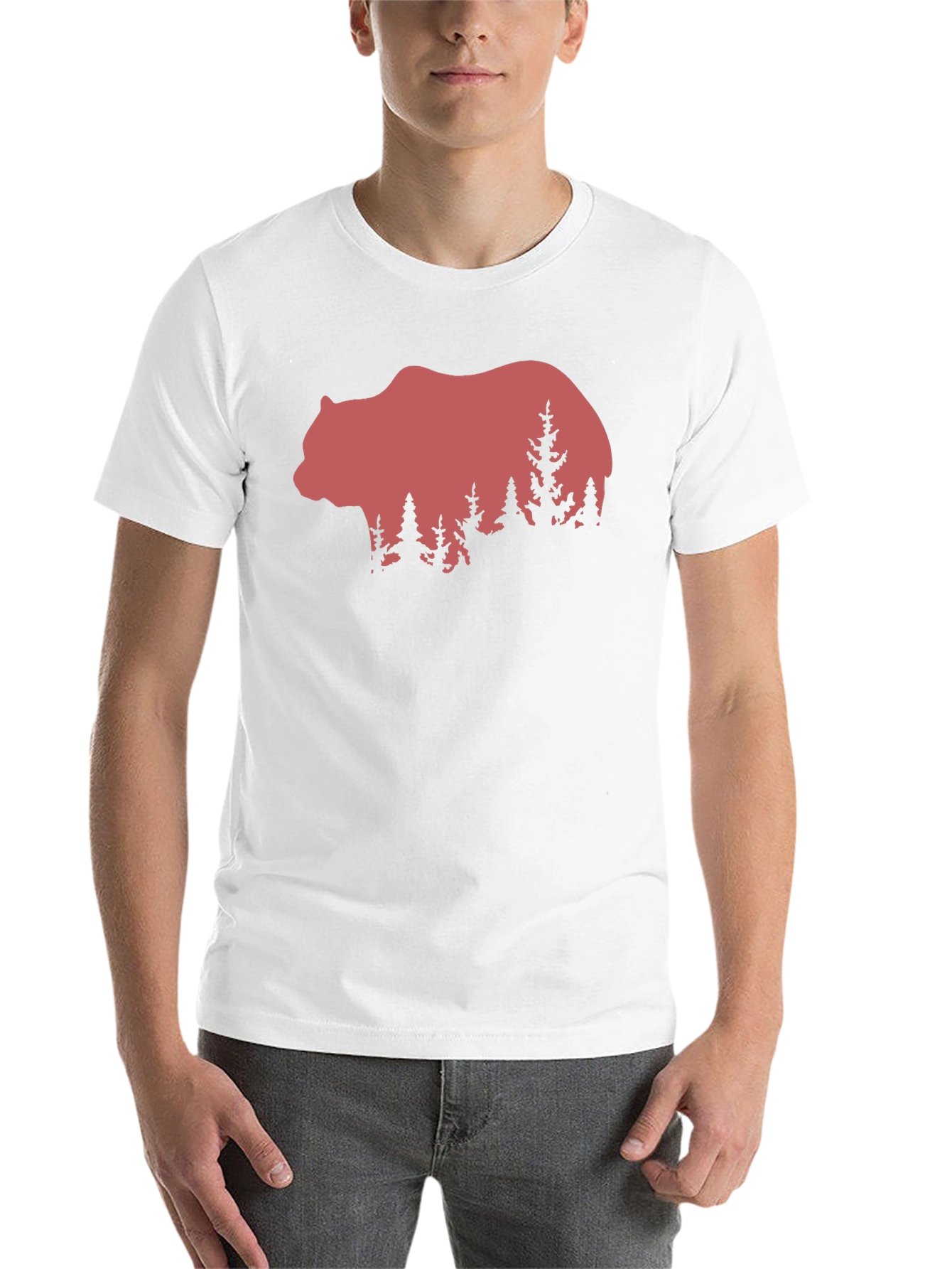 Black Bear & Forest Graphic Tee - Nature Lover's Shirt view 14