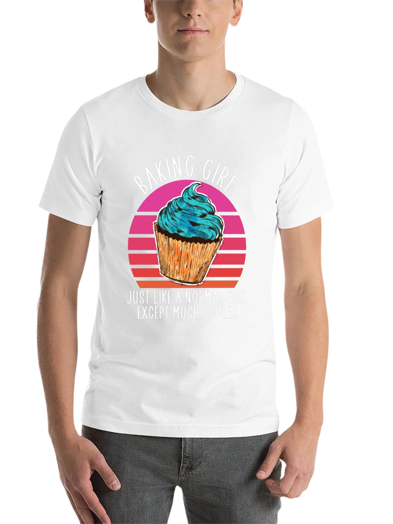 Black Baking Girl T-Shirt - Cool Cupcake Design view 14