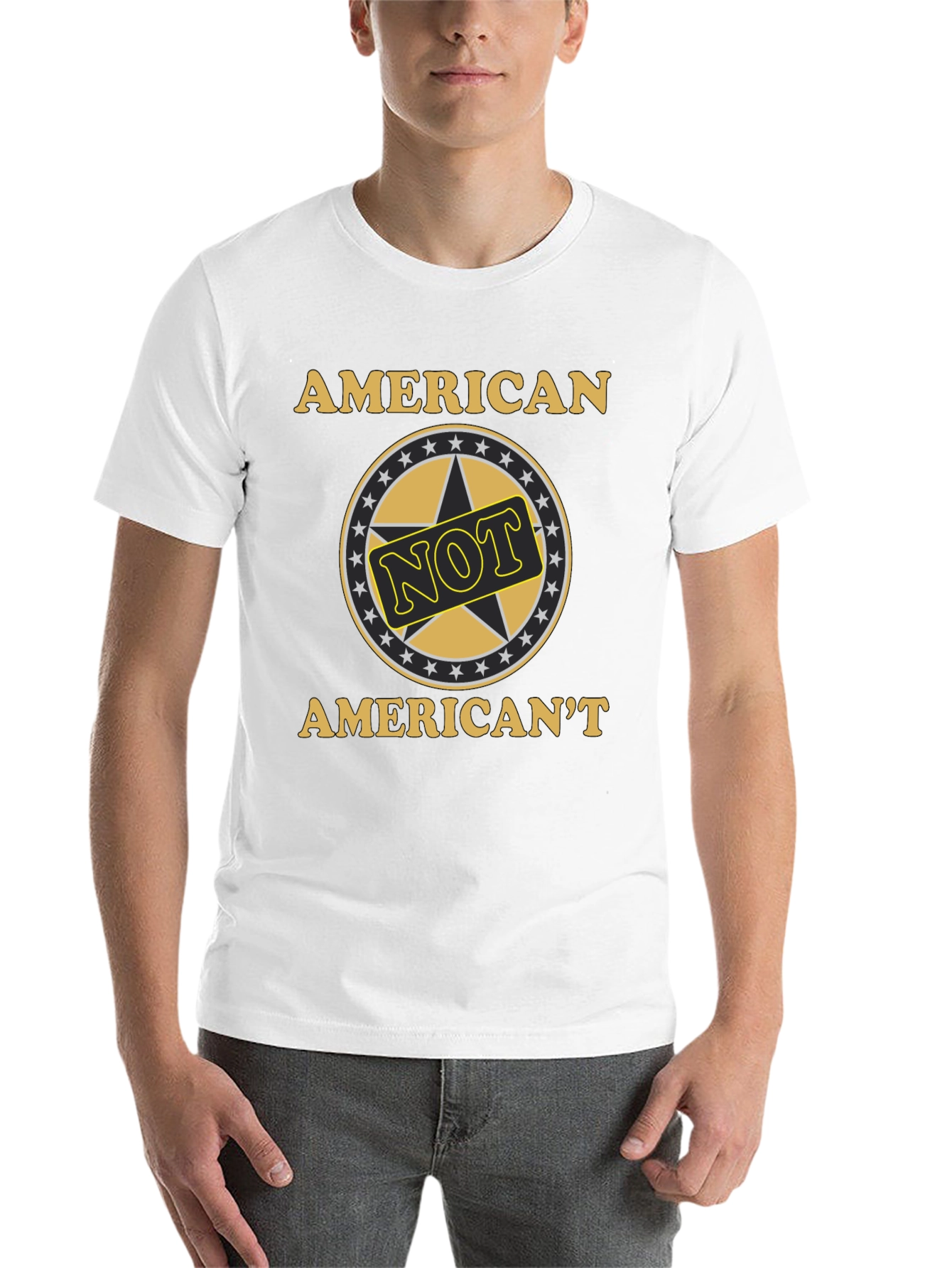 Black American't Funny Graphic T-Shirt view 14
