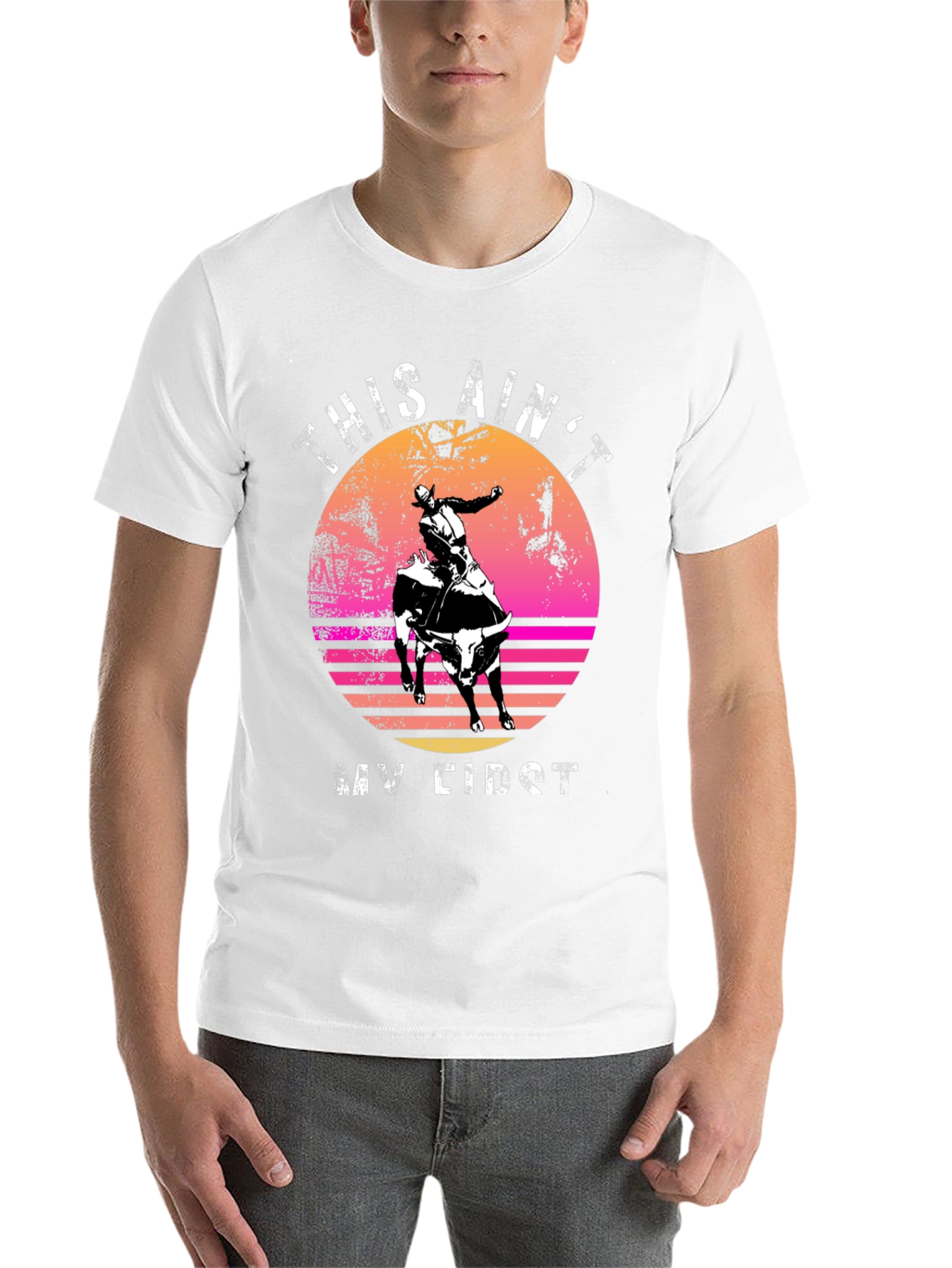 Black Retro Rodeo Rider Graphic Tee view 14