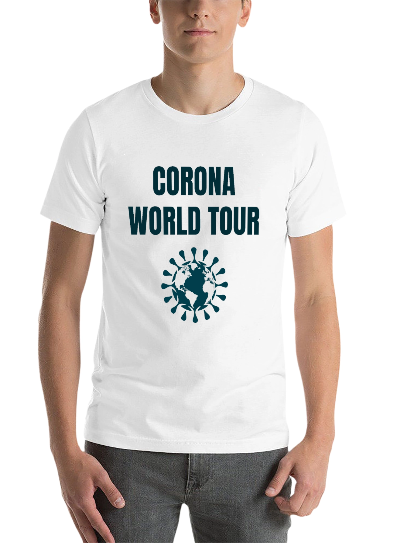 Black Corona World Tour Graphic Tee - Novelty T-Shirt view 14