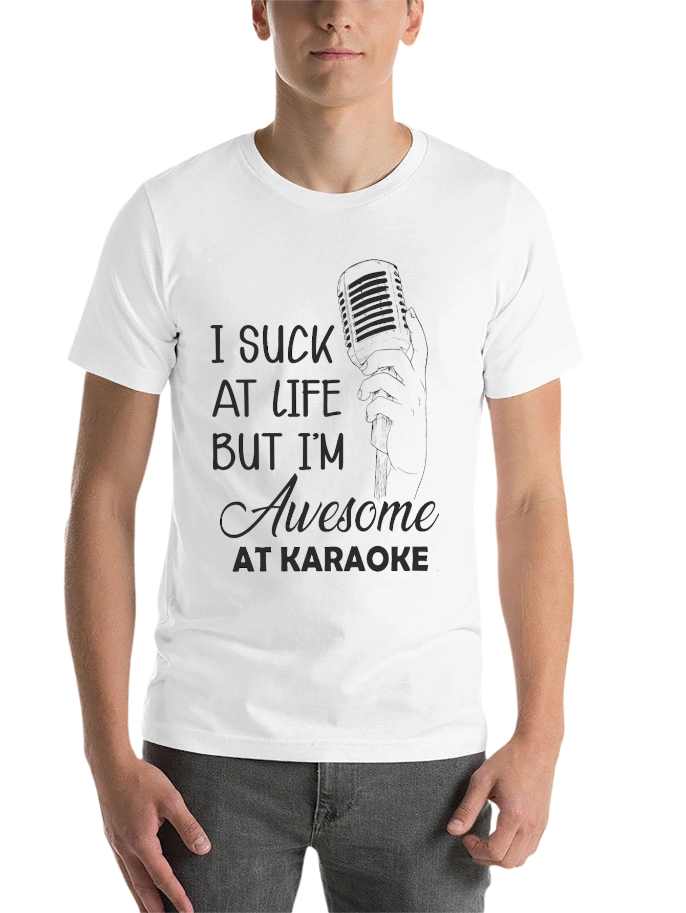 Black Awesome At Karaoke T-Shirt view 14