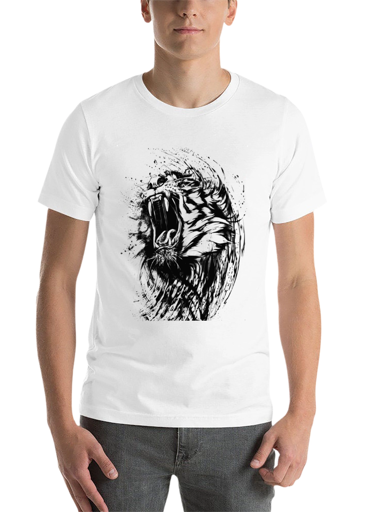 Black Abstract Graphic Print Black T-Shirt view 14