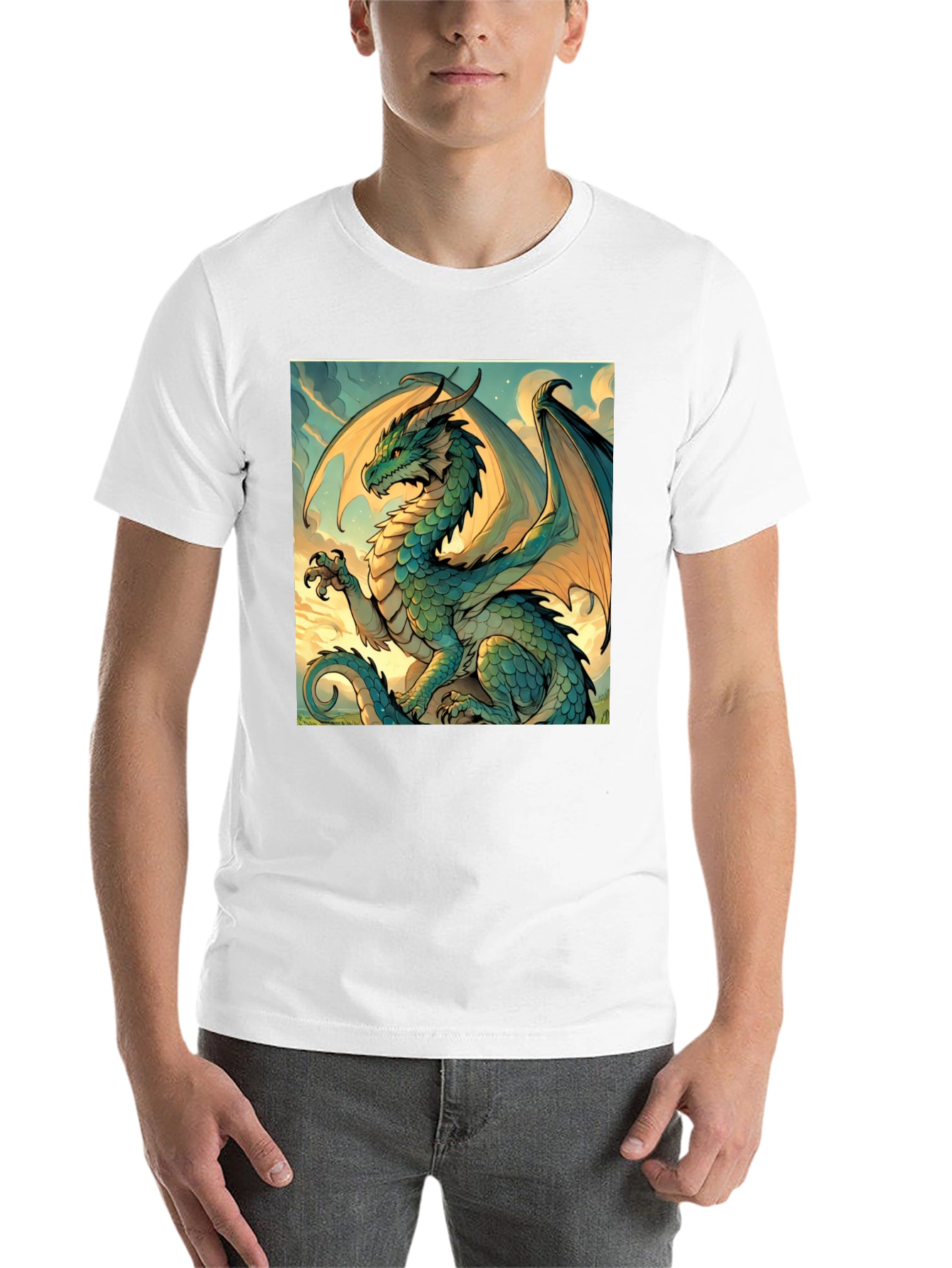 Black Dragon Graphic Tee - Mythical Creature Art Shirt view 14