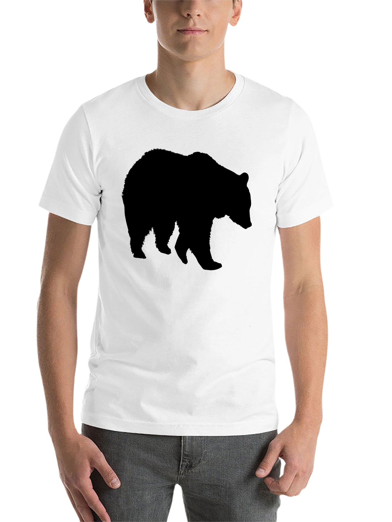 Black Bear Silhouette Black T-Shirt view 14