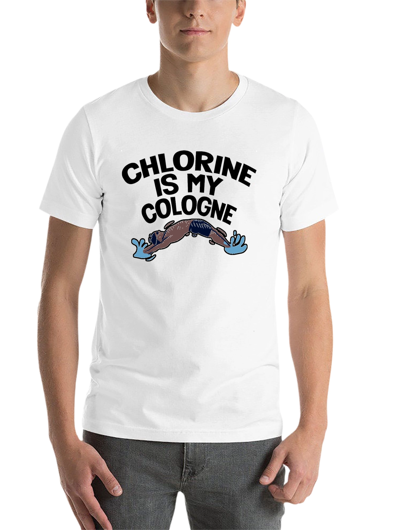 Black Chlorine Is My Cologne T-Shirt - Swimmer's Humor view 14