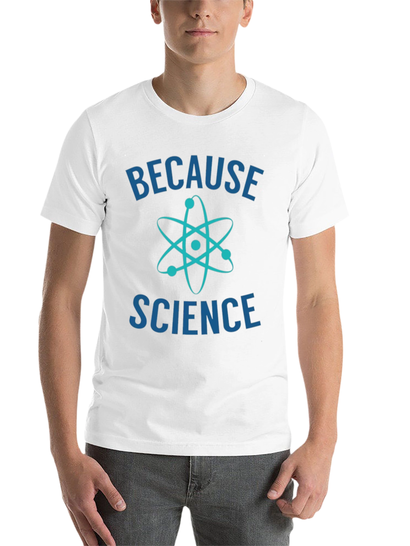 Black Because Science T-Shirt - Cool Atom Design view 14
